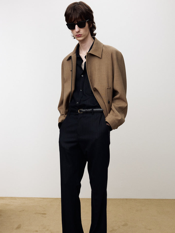 Tonywack - Melange Wool Oversized Blouson (Melange Camel) product image 4 | TRAB K-Fashion Australia