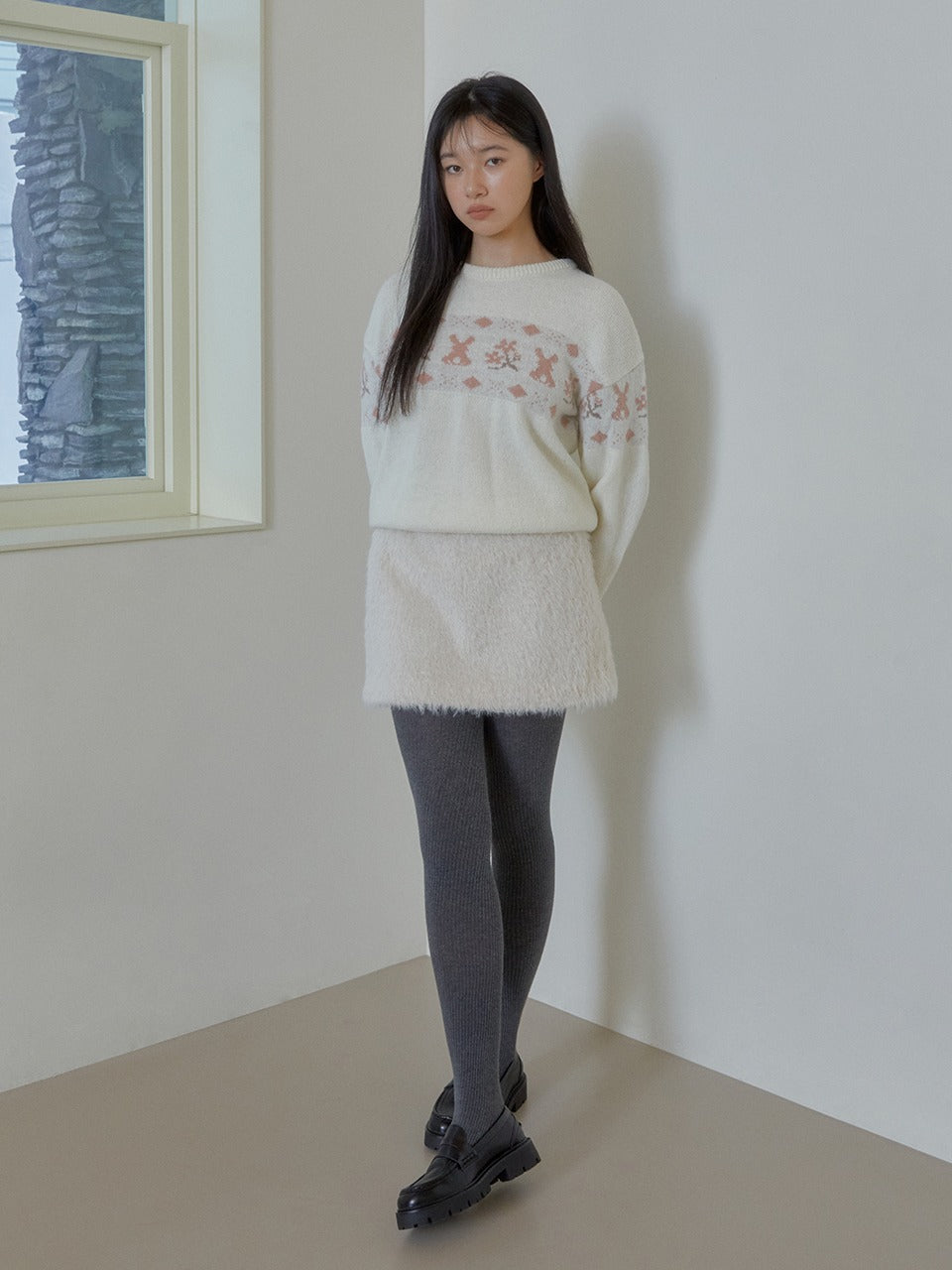 Margarin Fingers - Rabbit Wool Sweater (Ivory) product image 1 | TRAB K-Fashion Australia