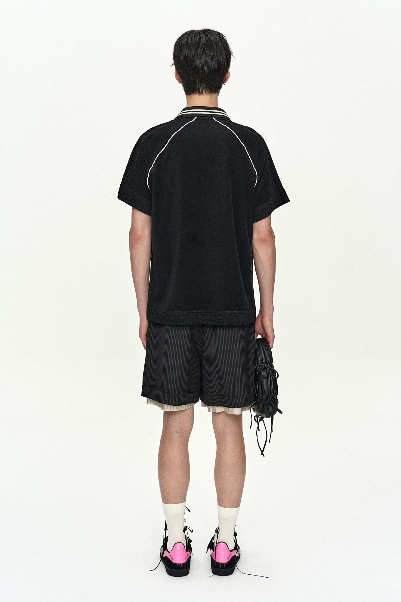 Andersson Bell - Lagos Terry Open Collar Shirt (Black) product image 3 | TRAB K-Fashion Australia