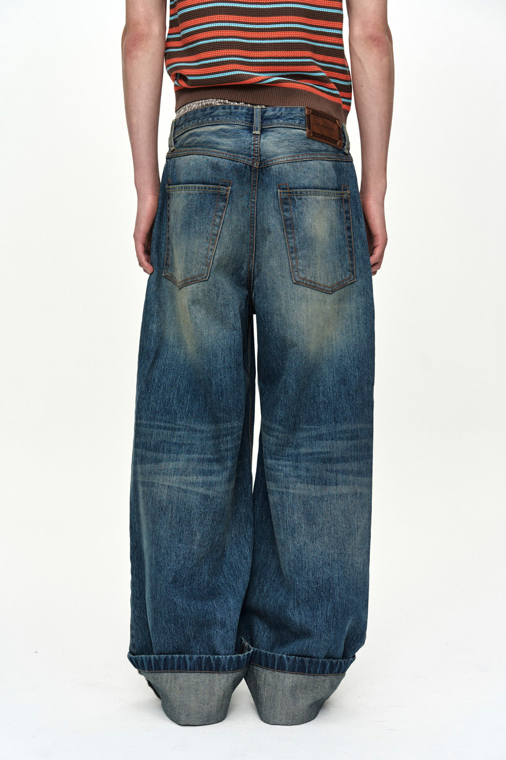 Andersson Bell - Unisex Trunk Layered Wide-Leg Jeans (Blue) product image 5 | TRAB K-Fashion Australia