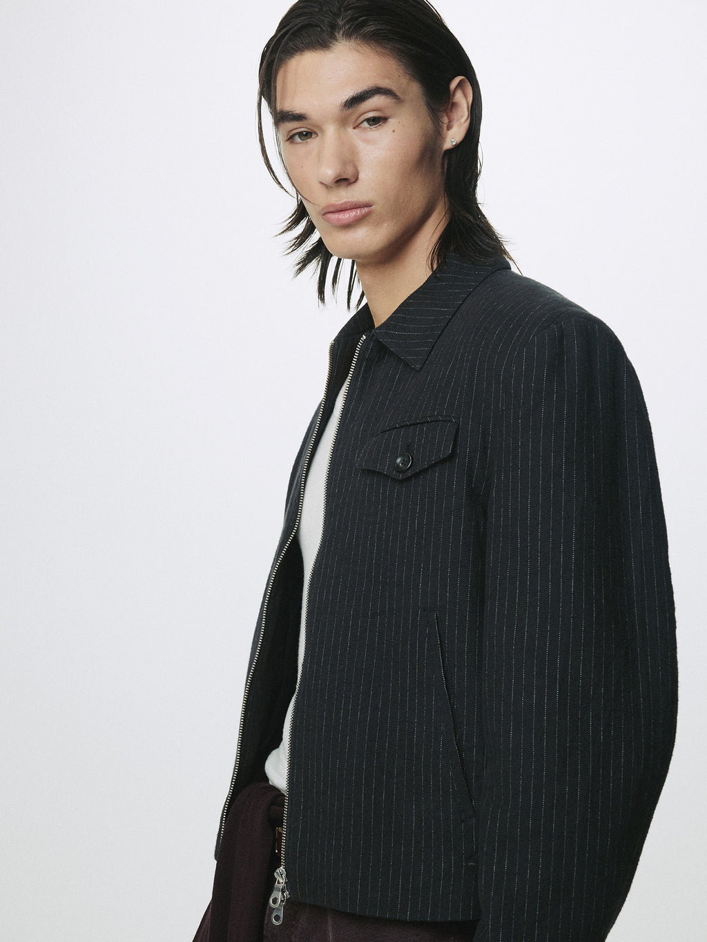Tonywack - Washed Striped Wool Cotton Blouson (Washed  Black) product image 5 | TRAB K-Fashion Australia
