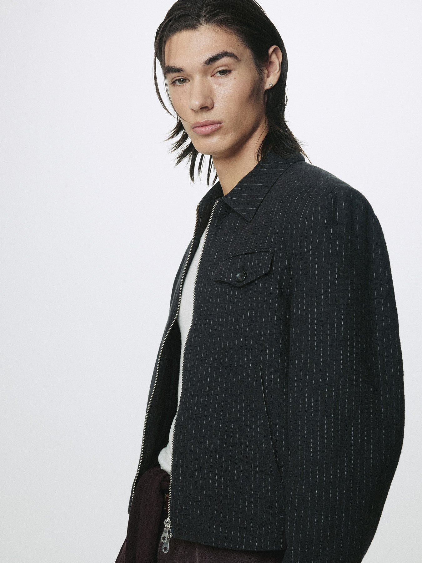 Tonywack - Washed Striped Wool Cotton Blouson (Washed  Black) product image 5 | TRAB K-Fashion Australia