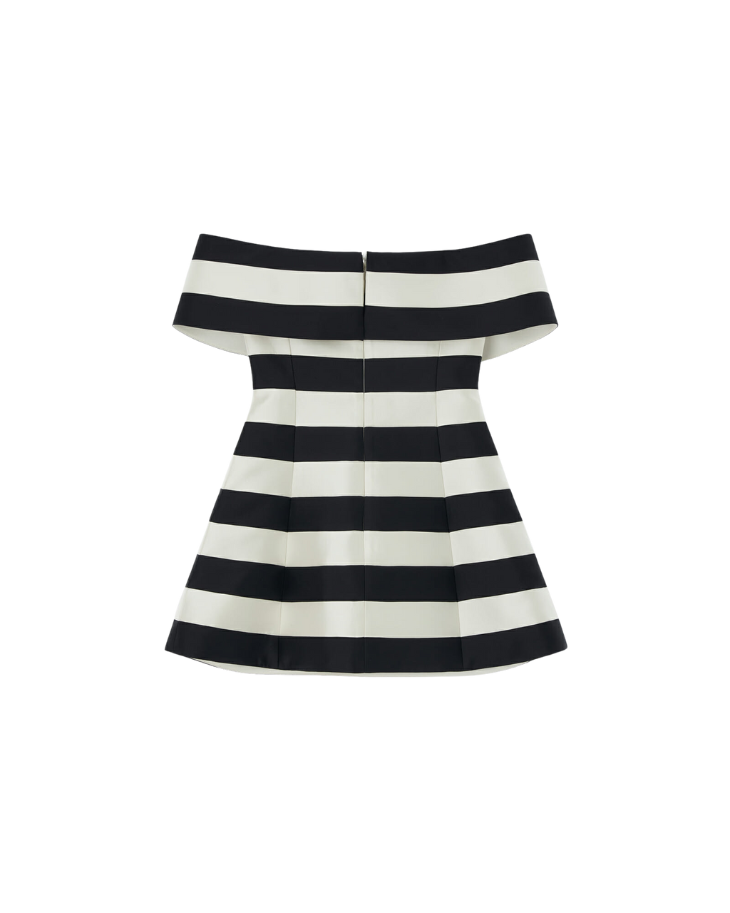 Kimhe Kim - Striped Mikado Silk Bandeau Mini Dress (Black/Ivory) product image 7 | TRAB K-Fashion Australia