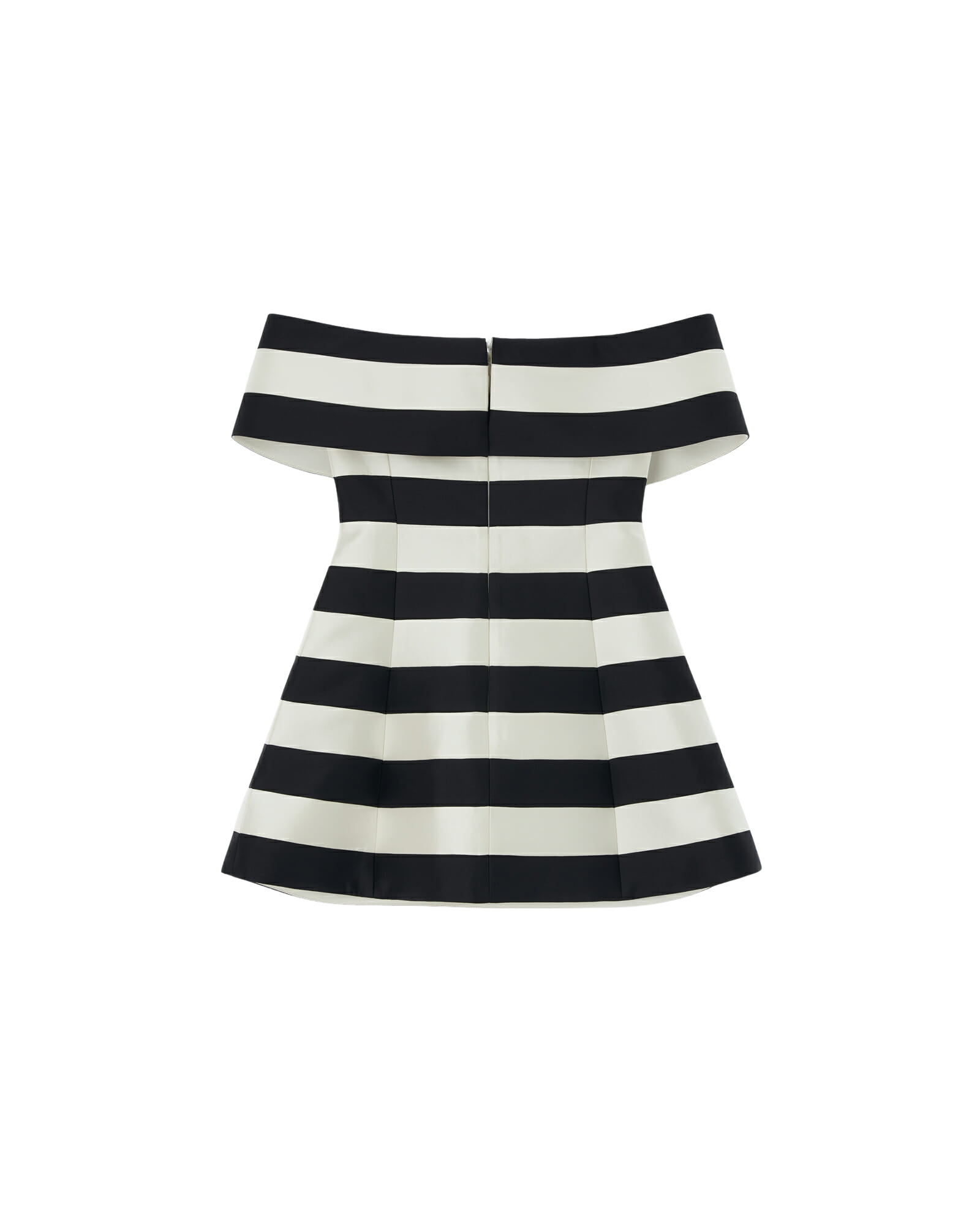 Kimhe Kim - Striped Mikado Silk Bandeau Mini Dress (Black/Ivory) product image 7 | TRAB K-Fashion Australia