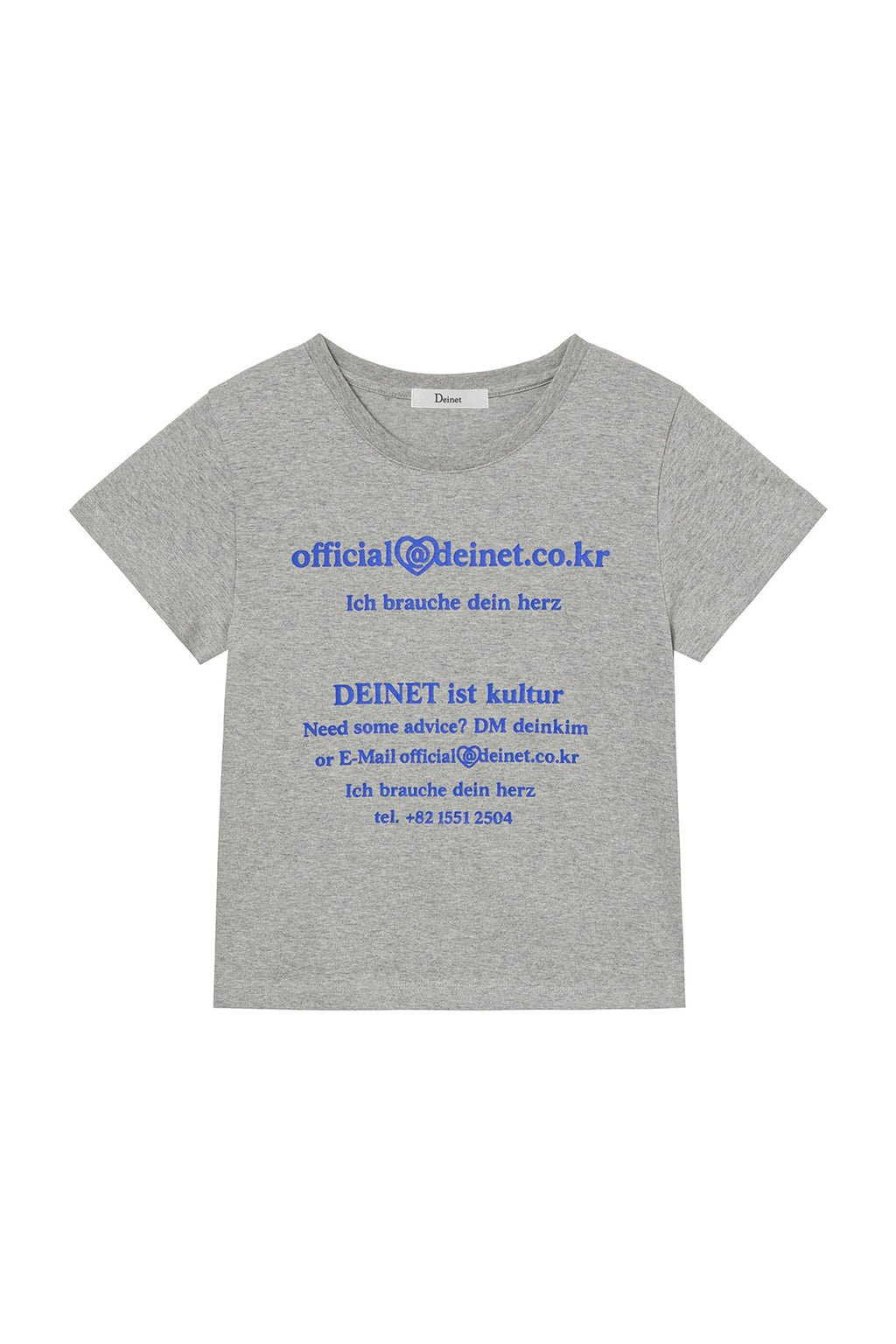 Deinet - Lettering Graphic Slimsized T-Shirt (Melange Grey) product image 9 | TRAB K-Fashion Australia