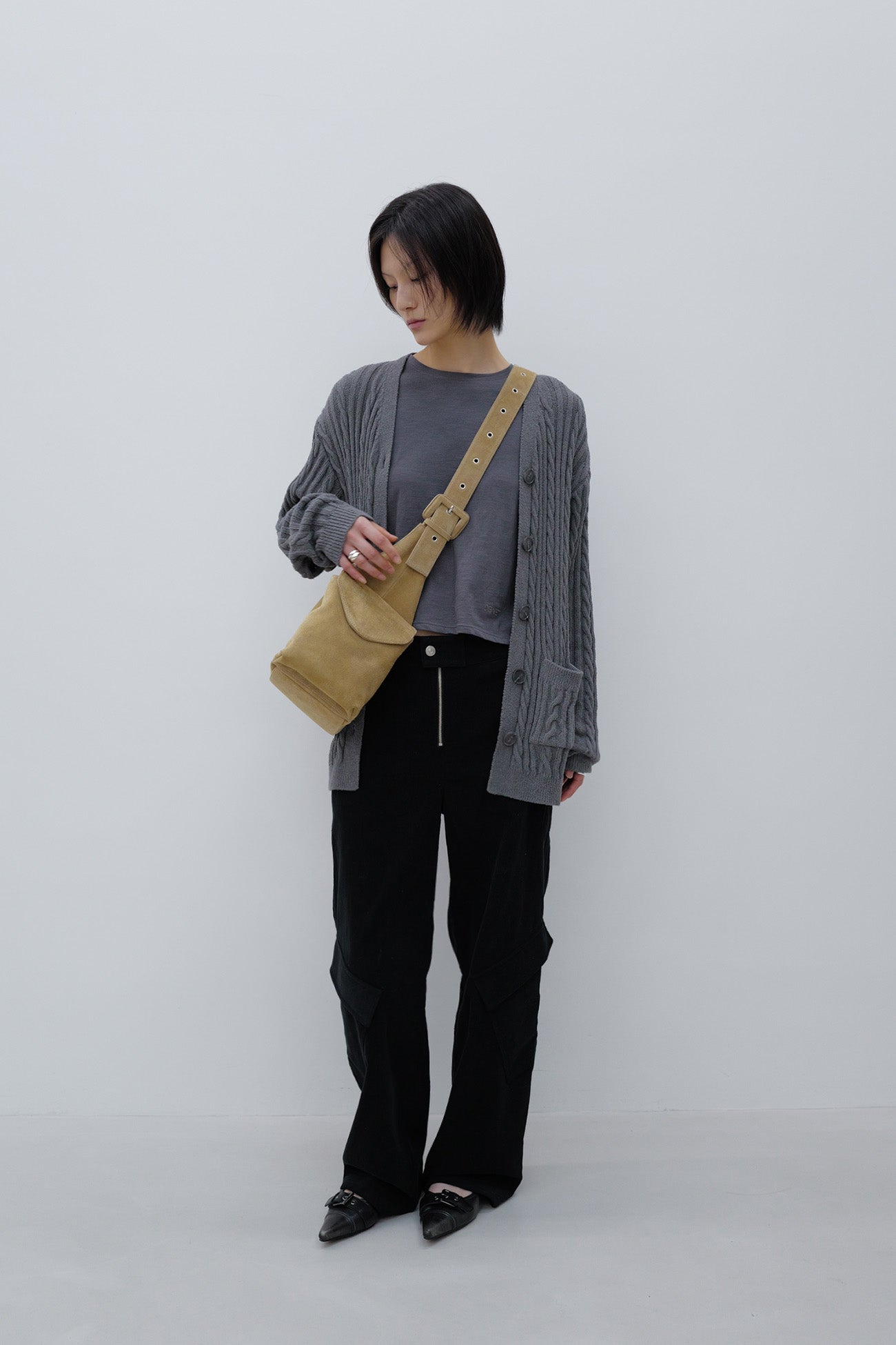 Deinet - Deinet Cable Cardigan (Charcoal) product image 5 | TRAB K-Fashion Australia