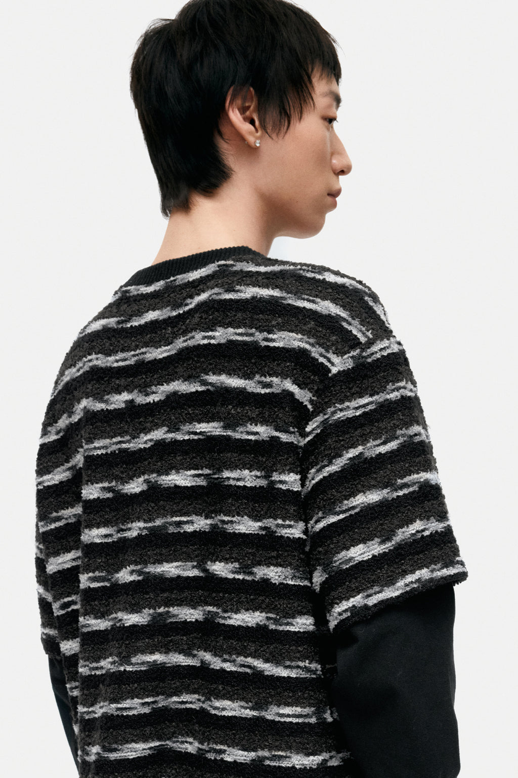 Andersson Bell - Unisex Stripe Layered Sweater (Black/Brown) product image 6 | TRAB K-Fashion Australia