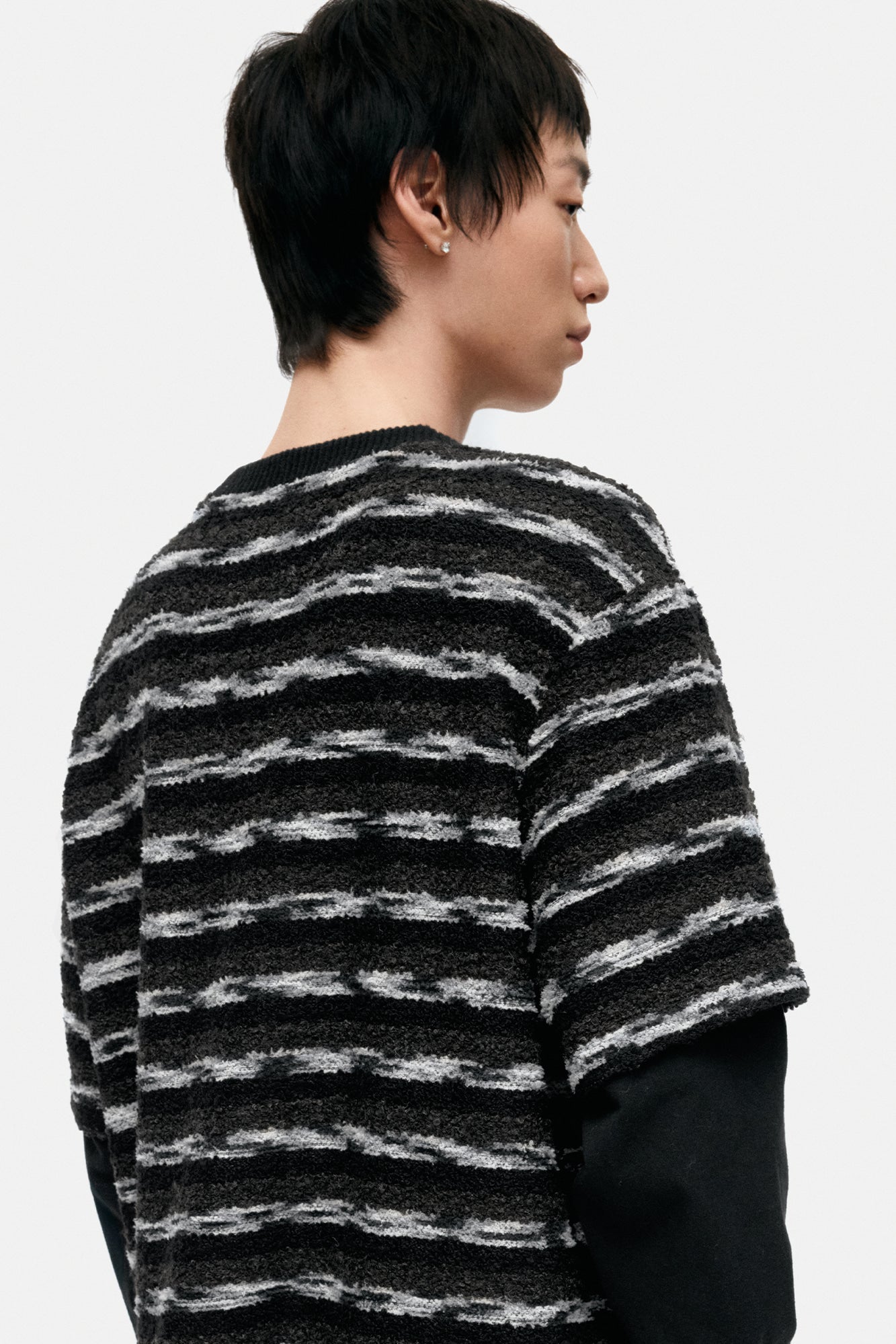 Andersson Bell - Unisex Stripe Layered Sweater (Black/Brown) product image 6 | TRAB K-Fashion Australia