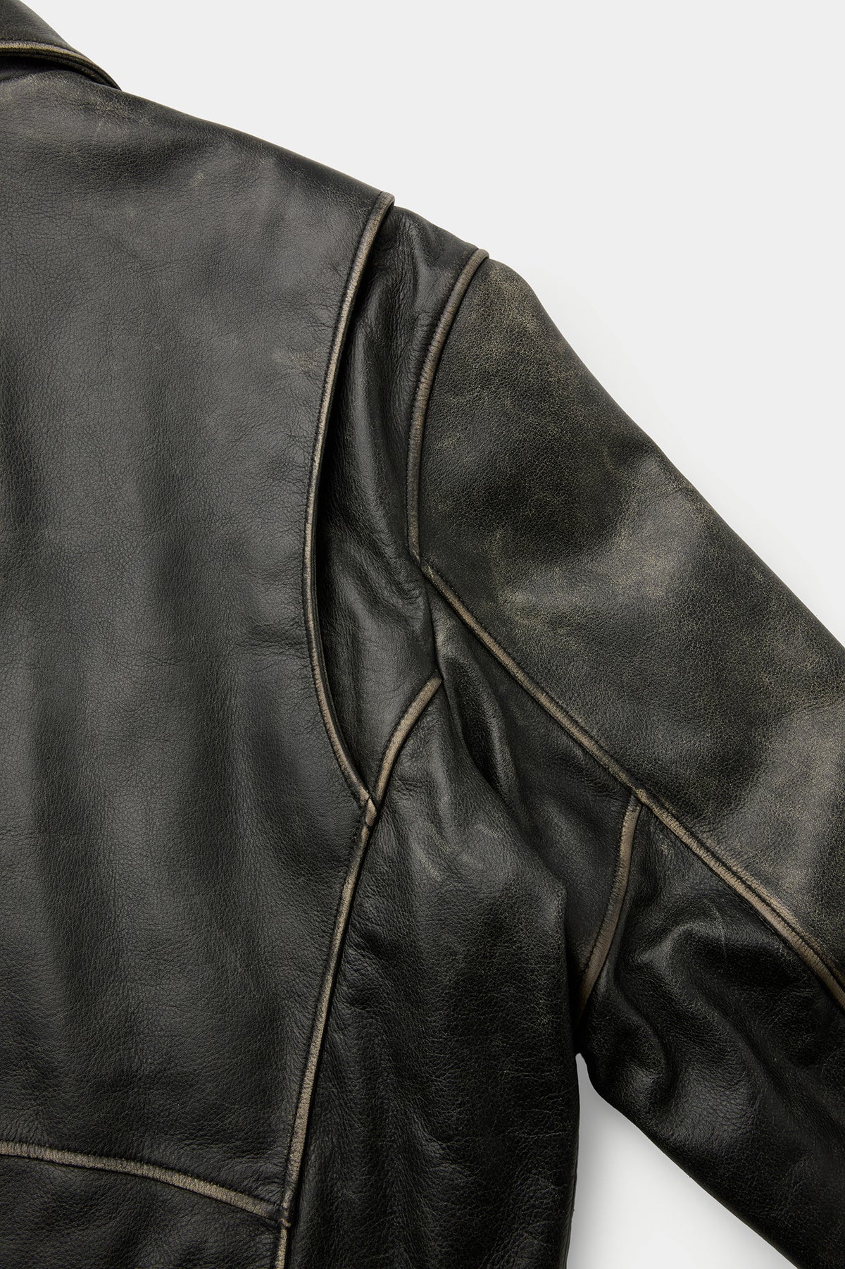 Coor - Cow Washed Biker Leather Jacket (Washed Black) product image 6 | TRAB K-Fashion Australia