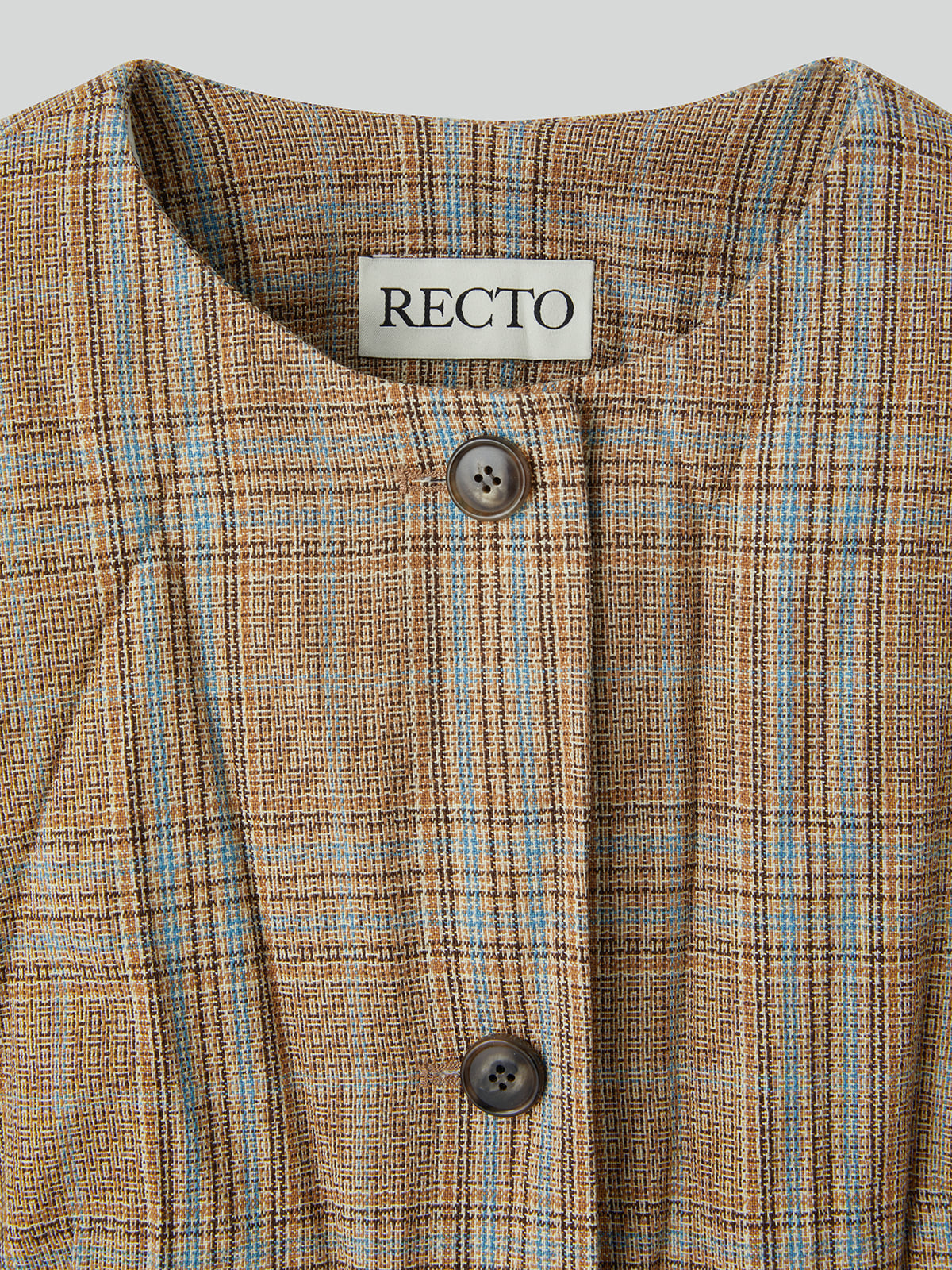 Recto - Crinkle Vintage Check Jacket (Camel) product image 7 | TRAB K-Fashion Australia