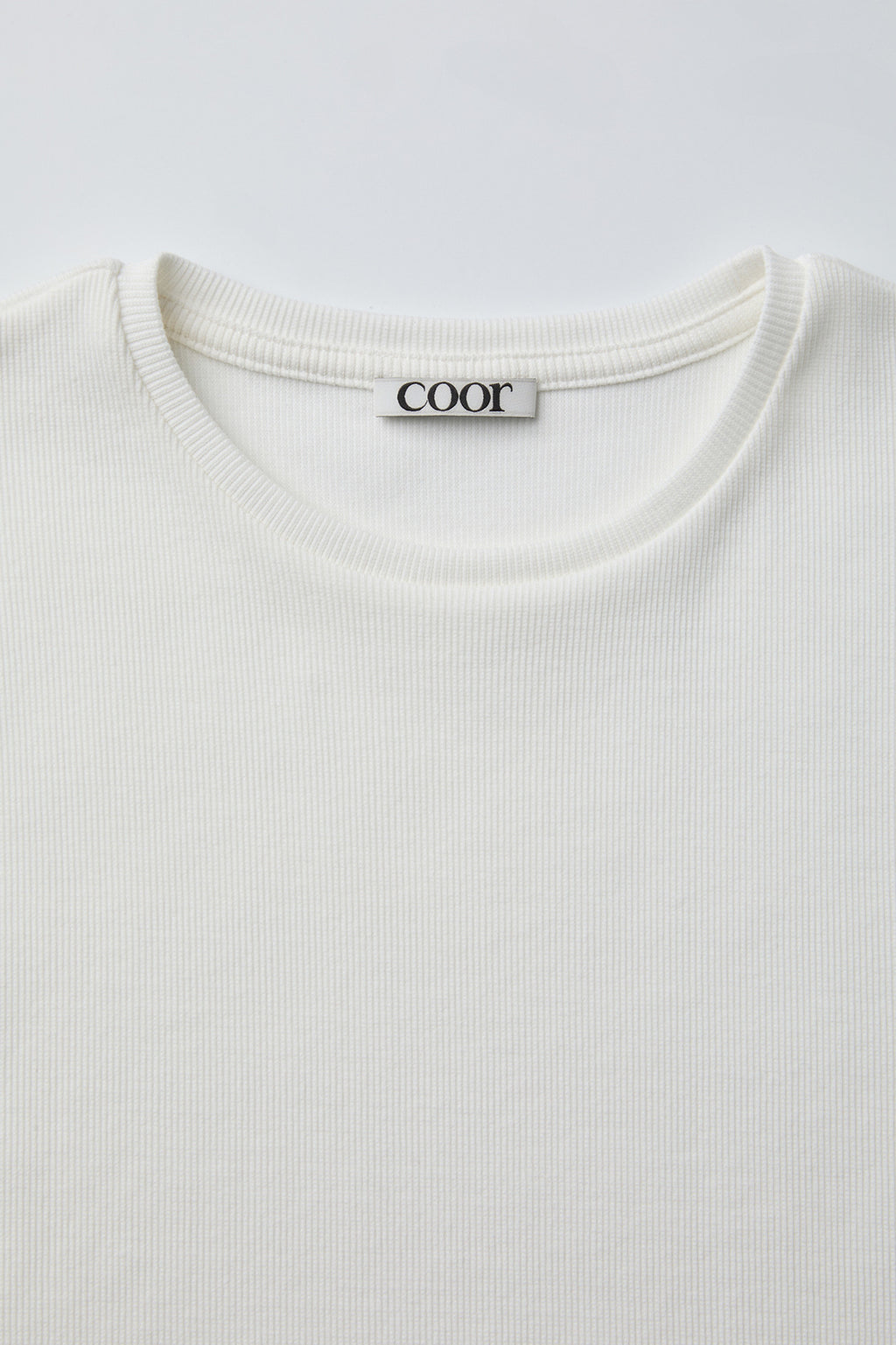 Coor - Ribbed Crop T-Shirt (Off White) product image 5 | TRAB K-Fashion Australia