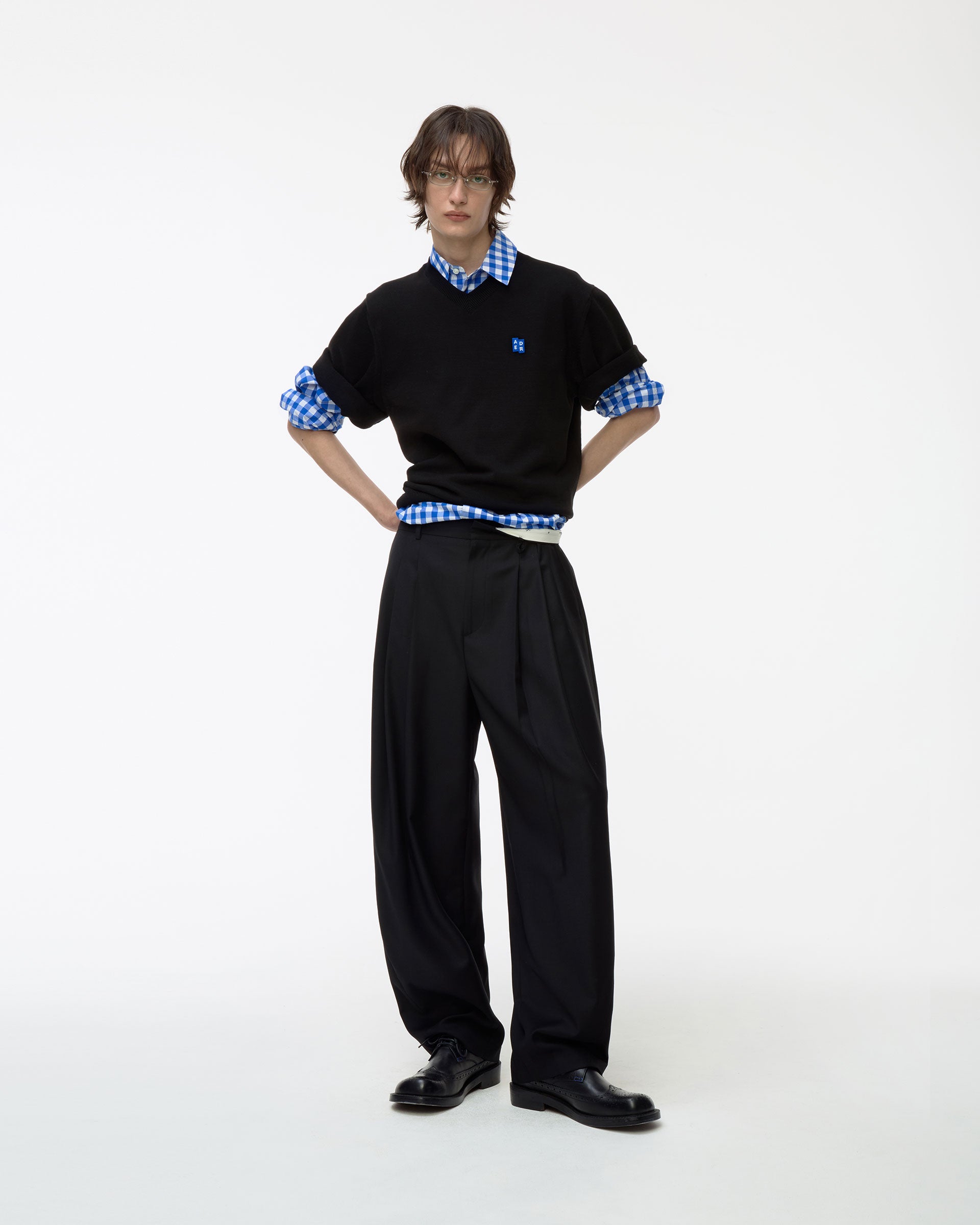 Ader Error - Sig; BL Tag half sleeve knit 02 (Noir) product image 1 | TRAB K-Fashion Australia