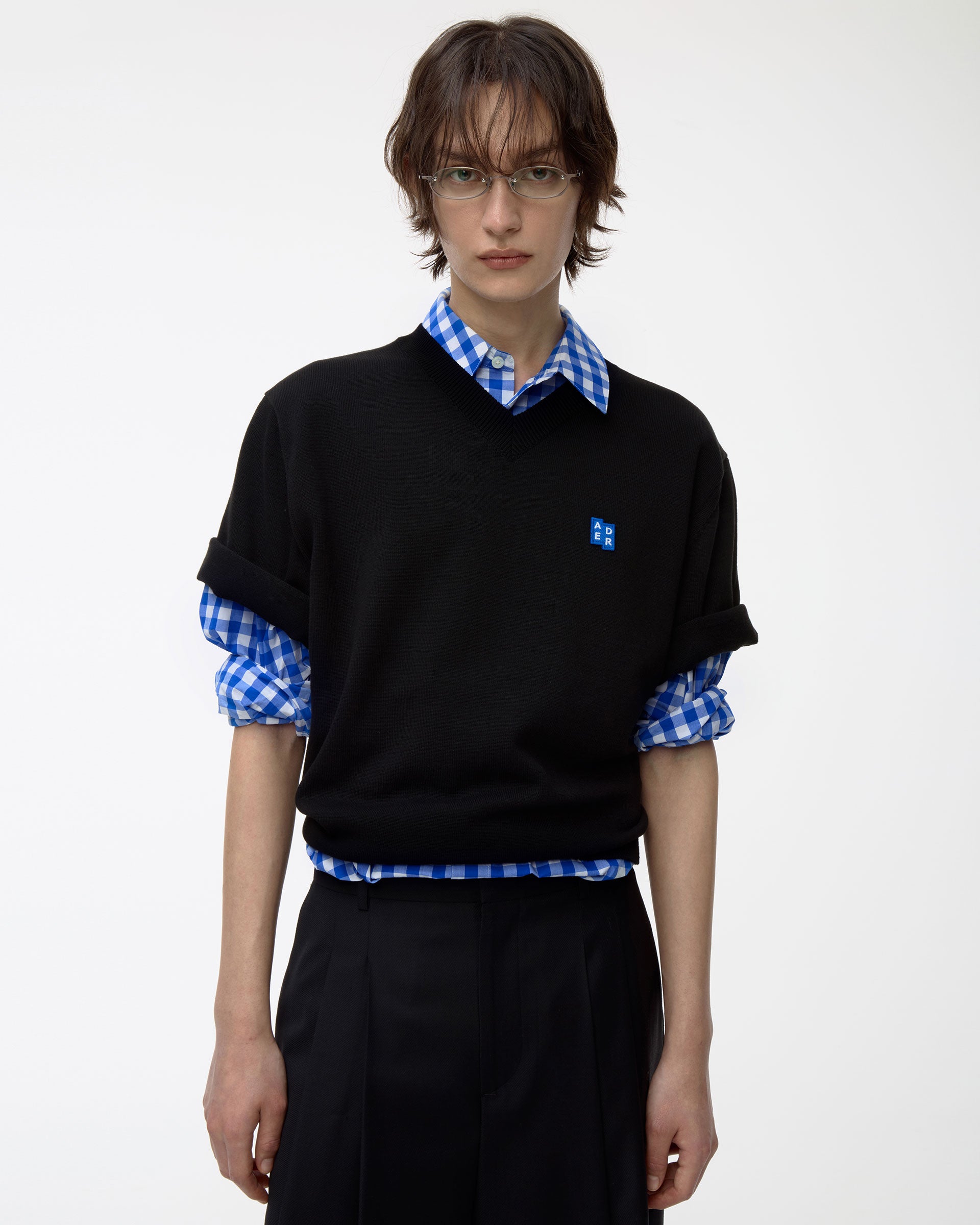 Ader Error - Sig; BL Tag half sleeve knit 02 (Noir) product image 4 | TRAB K-Fashion Australia