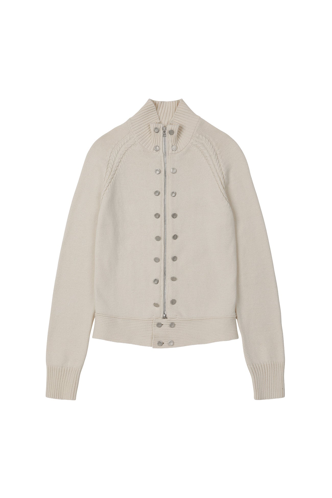 Deinet - High-Neck Stud Knit Outer (Ivory) product image 11 | TRAB K-Fashion Australia