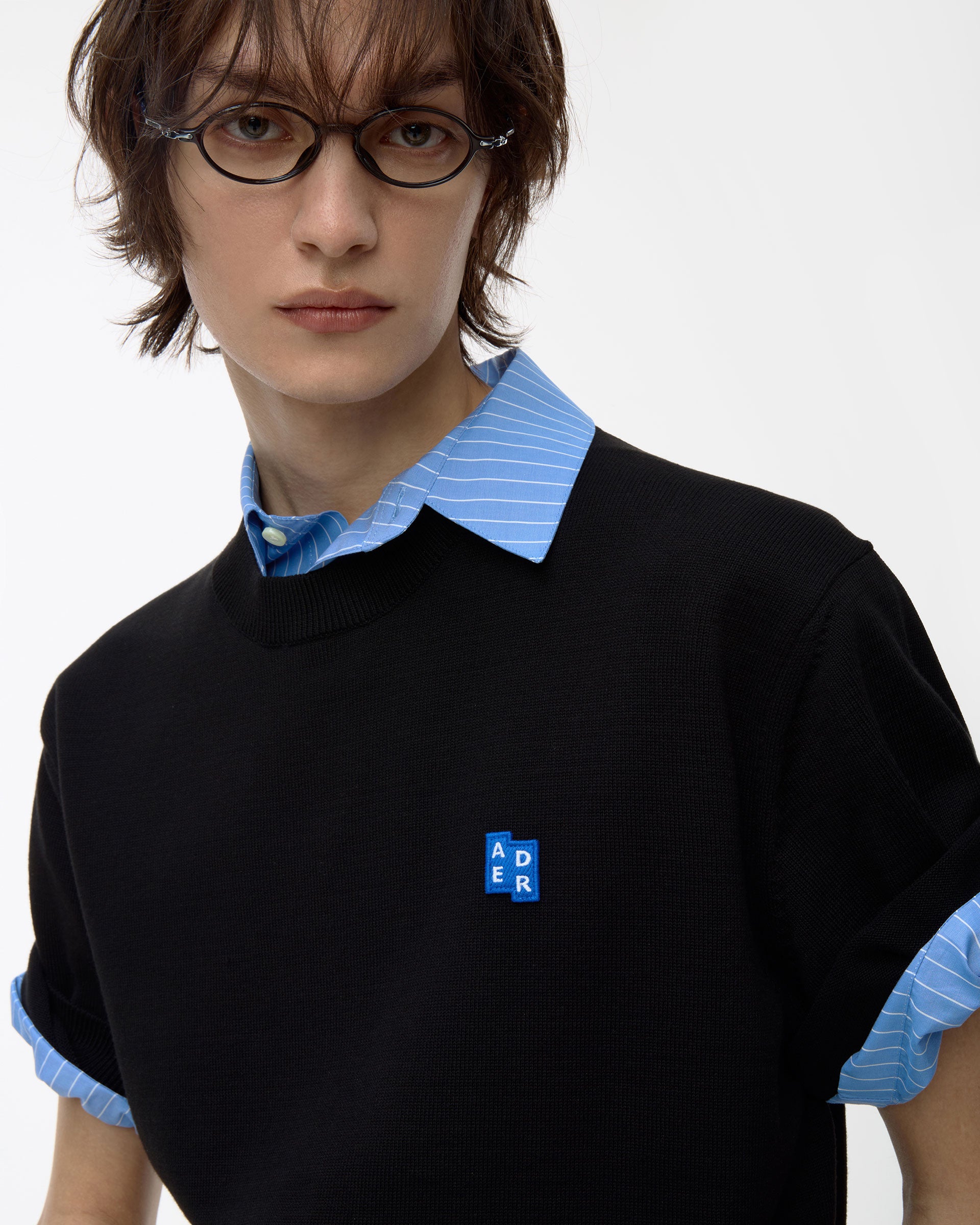 Ader Error - Sig; BL Tag half sleeve knit 01 (Noir) product image 4 | TRAB K-Fashion Australia