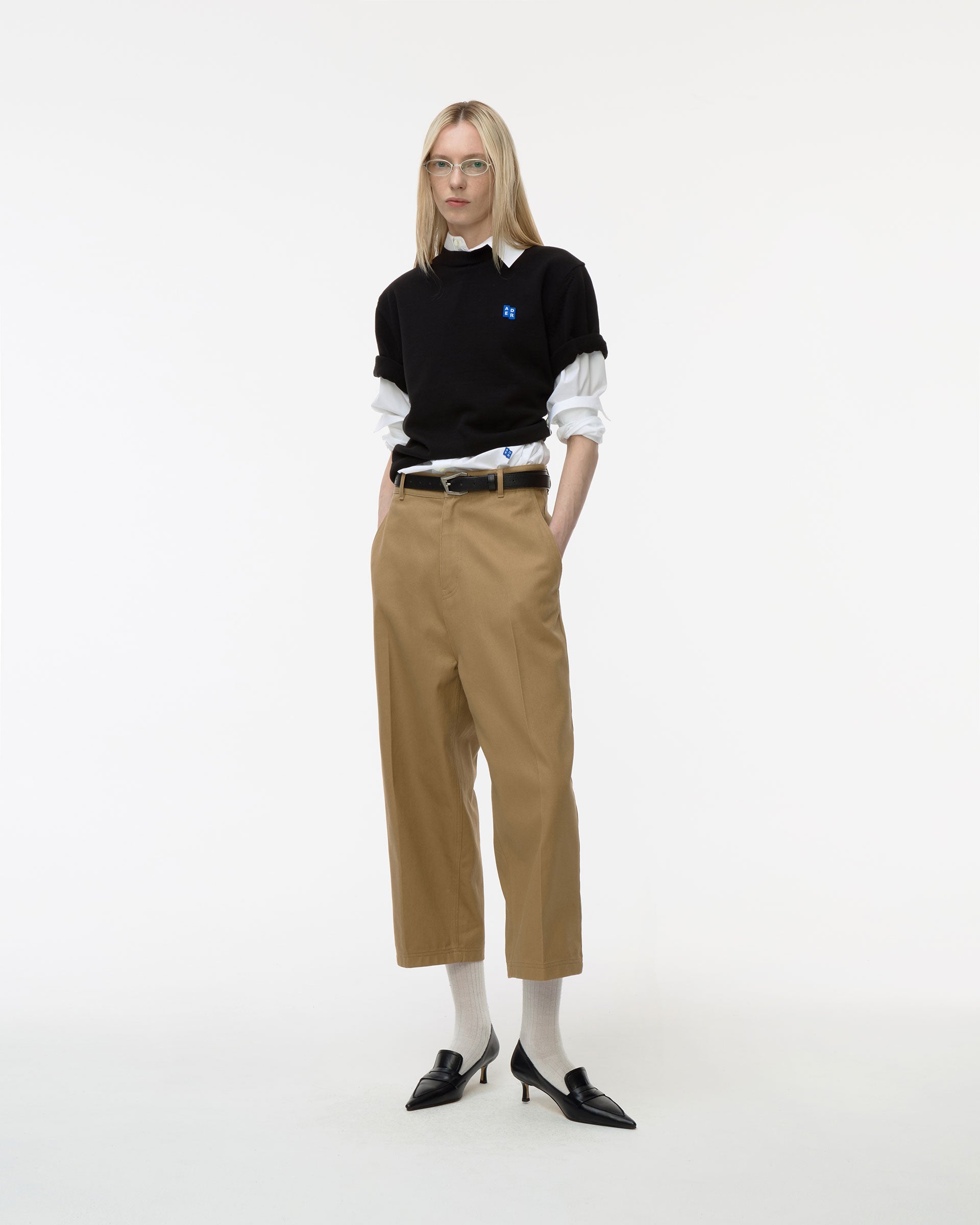 Ader Error - Sig; BL Tag half sleeve knit 01 (Noir) product image 1 | TRAB K-Fashion Australia