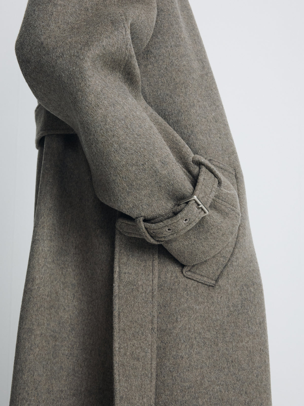 Tonywack - High-Neck Belted Wool Coat (Heather Grey) product image 7 | TRAB K-Fashion Australia