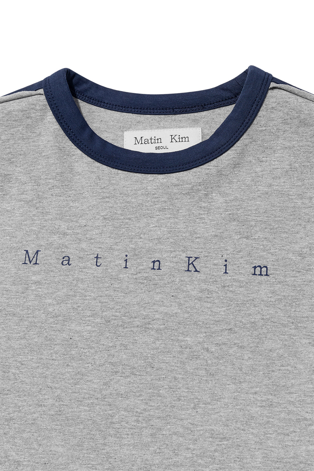 Matin Kim - Color Line Point Logo Crop Top (Grey) product image 3 | TRAB K-Fashion Australia