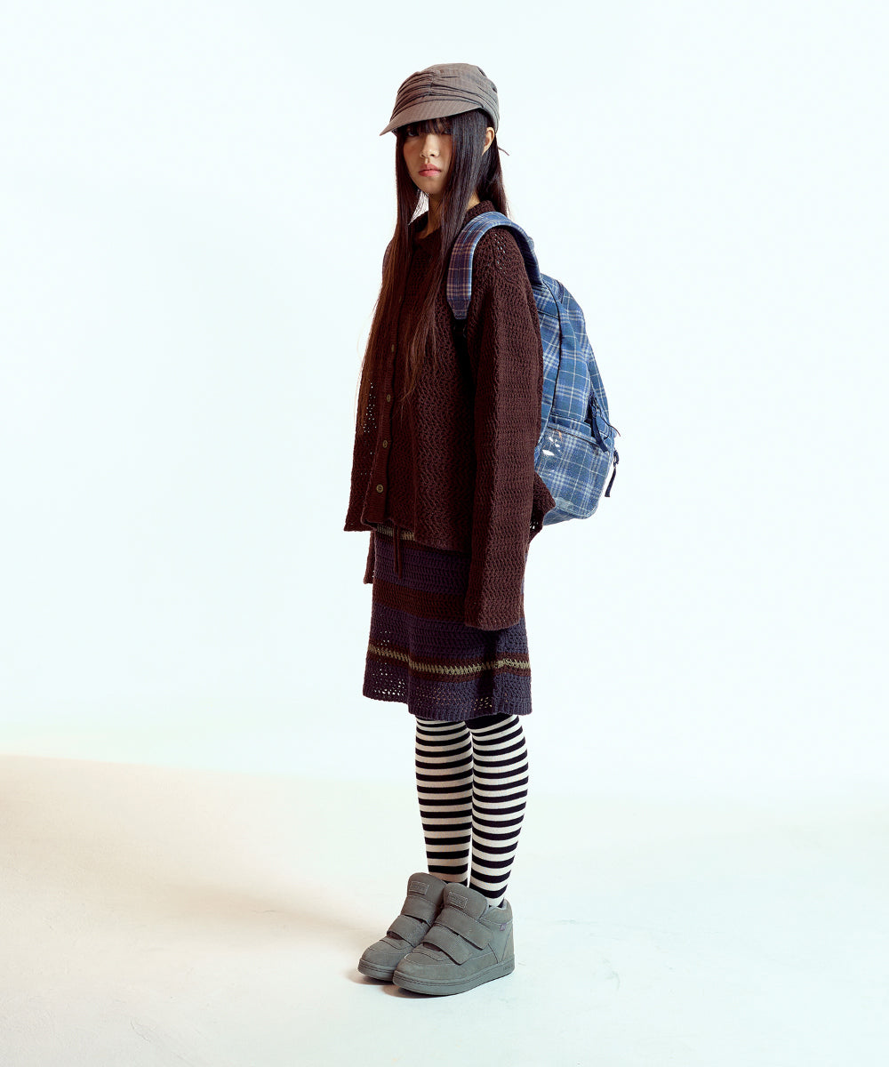 Coyseio - Stripe Layered Knit Skirt (Brown) product image 9 | TRAB K-Fashion Australia