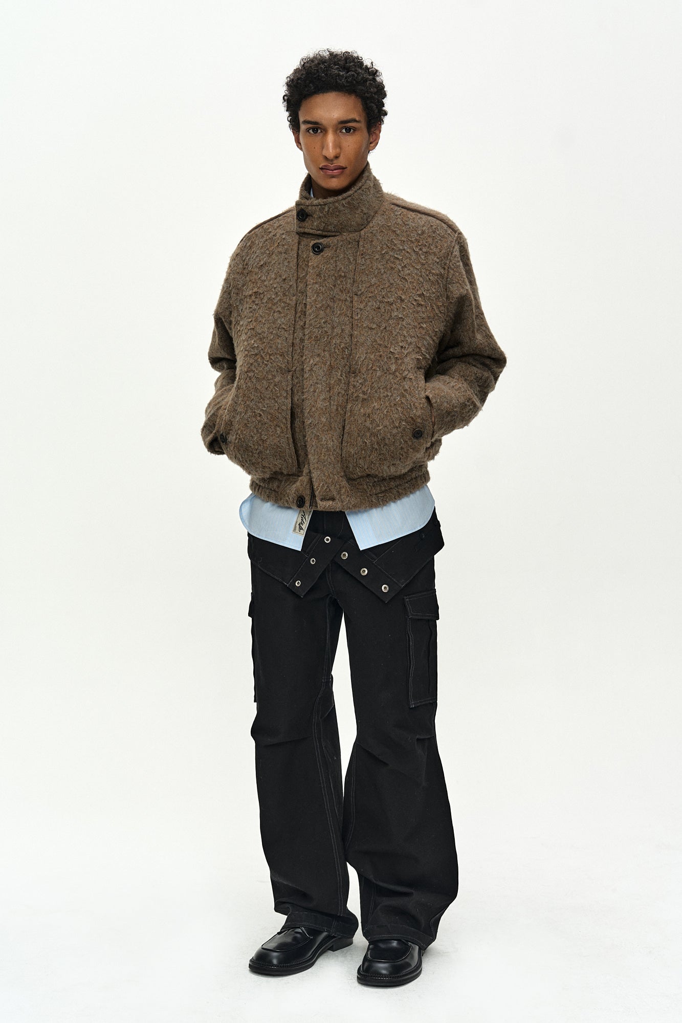Andersson Bell - Linus Harrington Wool Jacket (brown/grey) (Brown/Grey) product image 3 | TRAB K-Fashion Australia