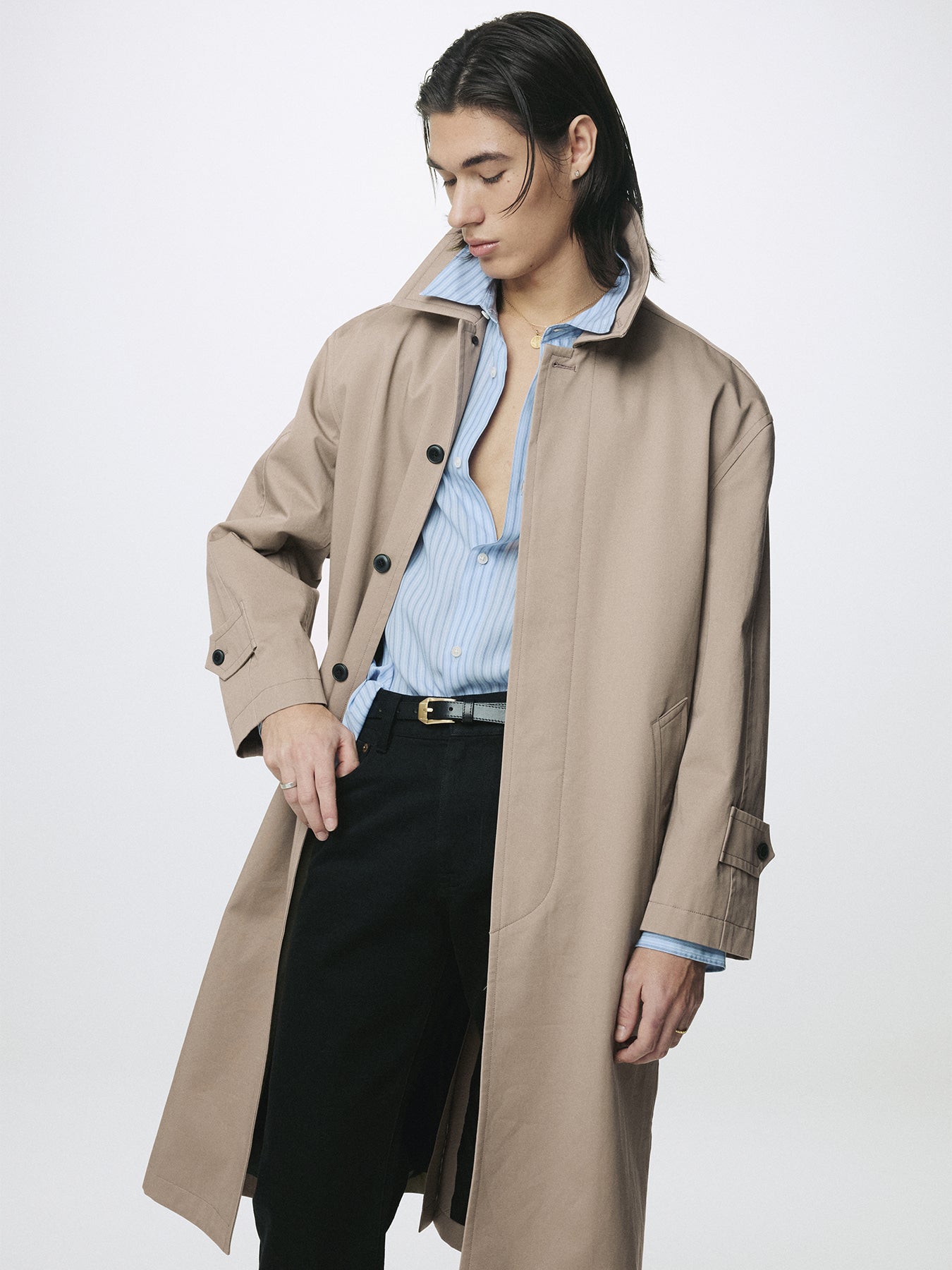 Tonywack - Cotton Drill Single-Breasted Overcoat (Beige) product image 5 | TRAB K-Fashion Australia