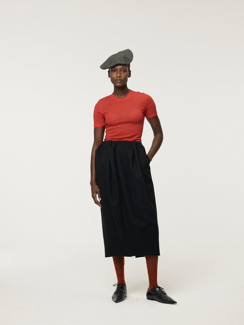 Recto - Waist Volume Tulip Skirt (Black) product image 2 | TRAB K-Fashion Australia