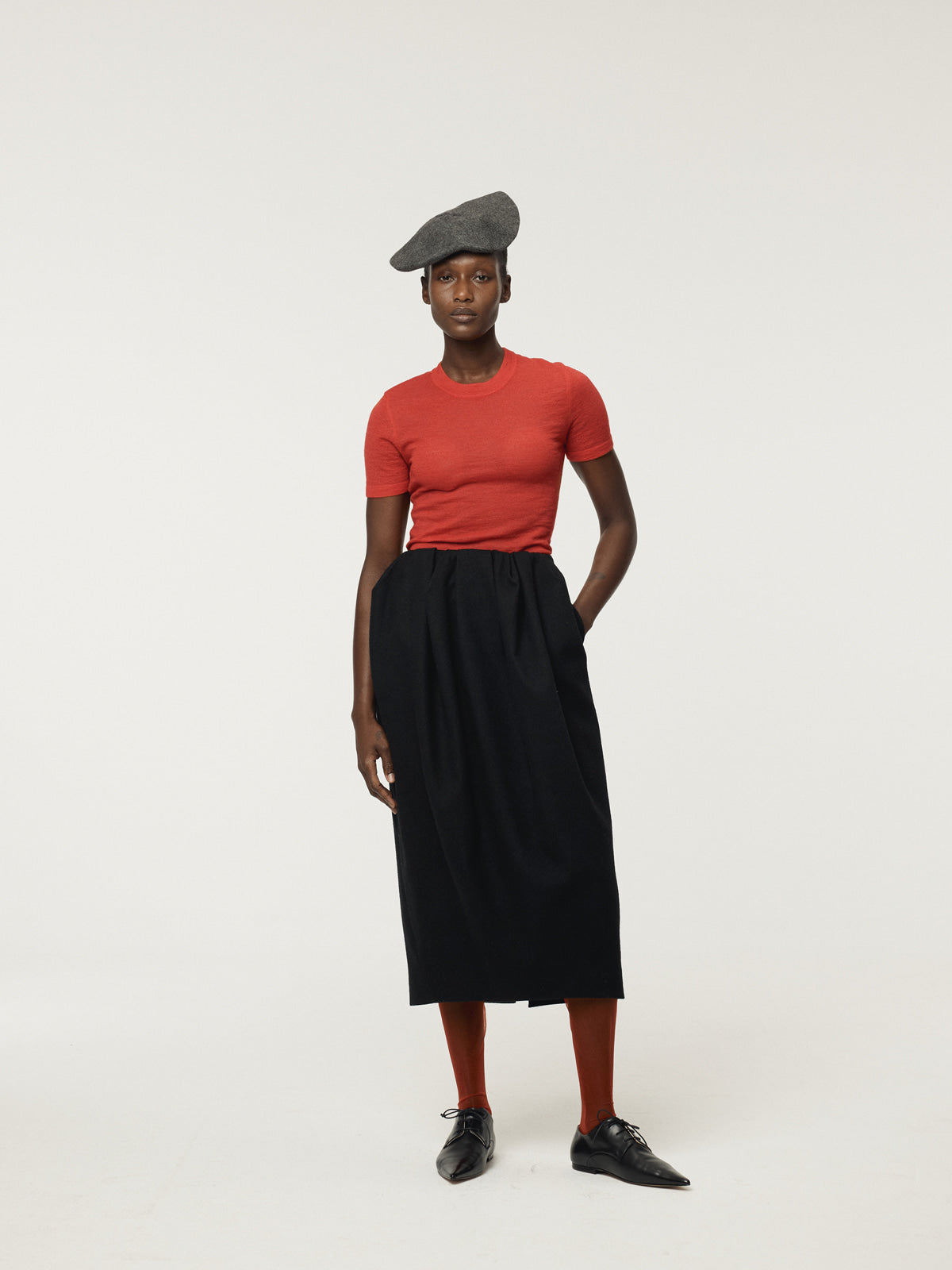 Recto - Waist Volume Tulip Skirt (Black) product image 2 | TRAB K-Fashion Australia