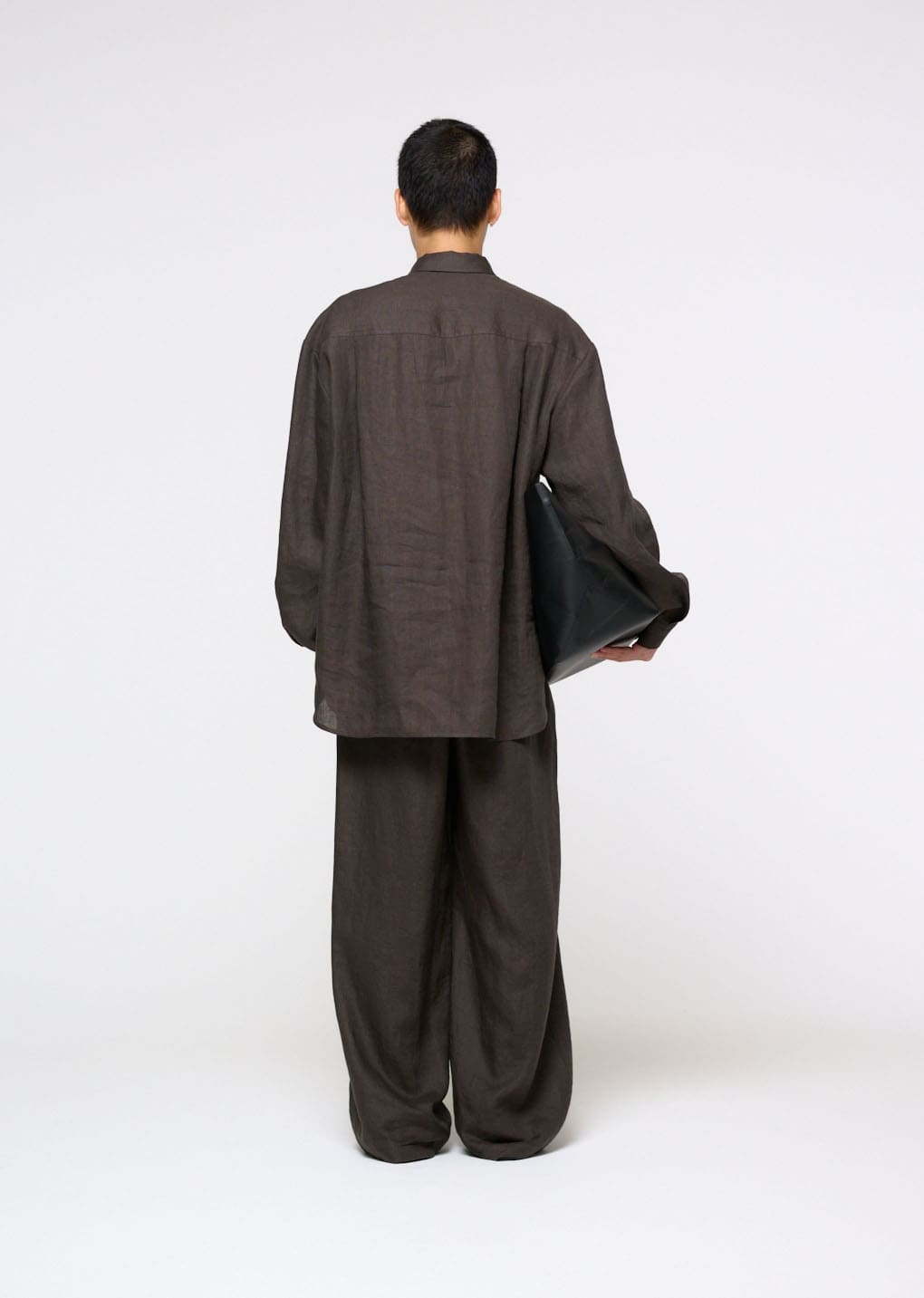 Amomento - Linen Oversized Shirt (Khaki Grey) product image 4 | TRAB K-Fashion Australia
