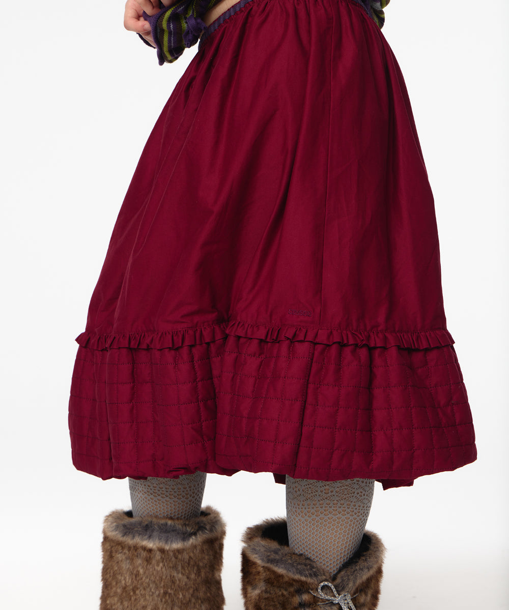 Coyseio - Quilted Shirring Balloon Skirt (Burgundy) product image 8 | TRAB K-Fashion Australia