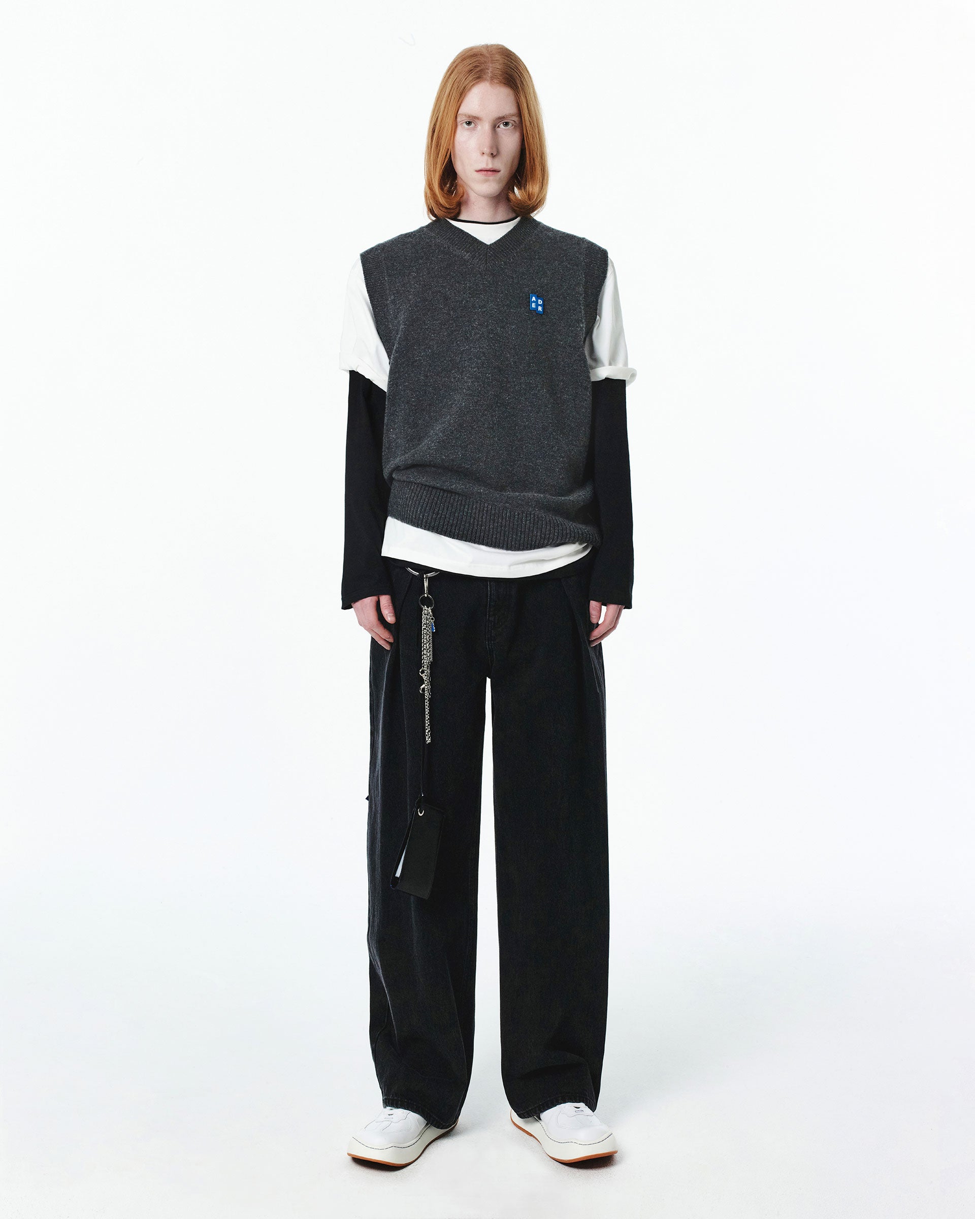 Ader Error - Sig; BL Tag knit vest 01 (Charcoal) product image 3 | TRAB K-Fashion Australia