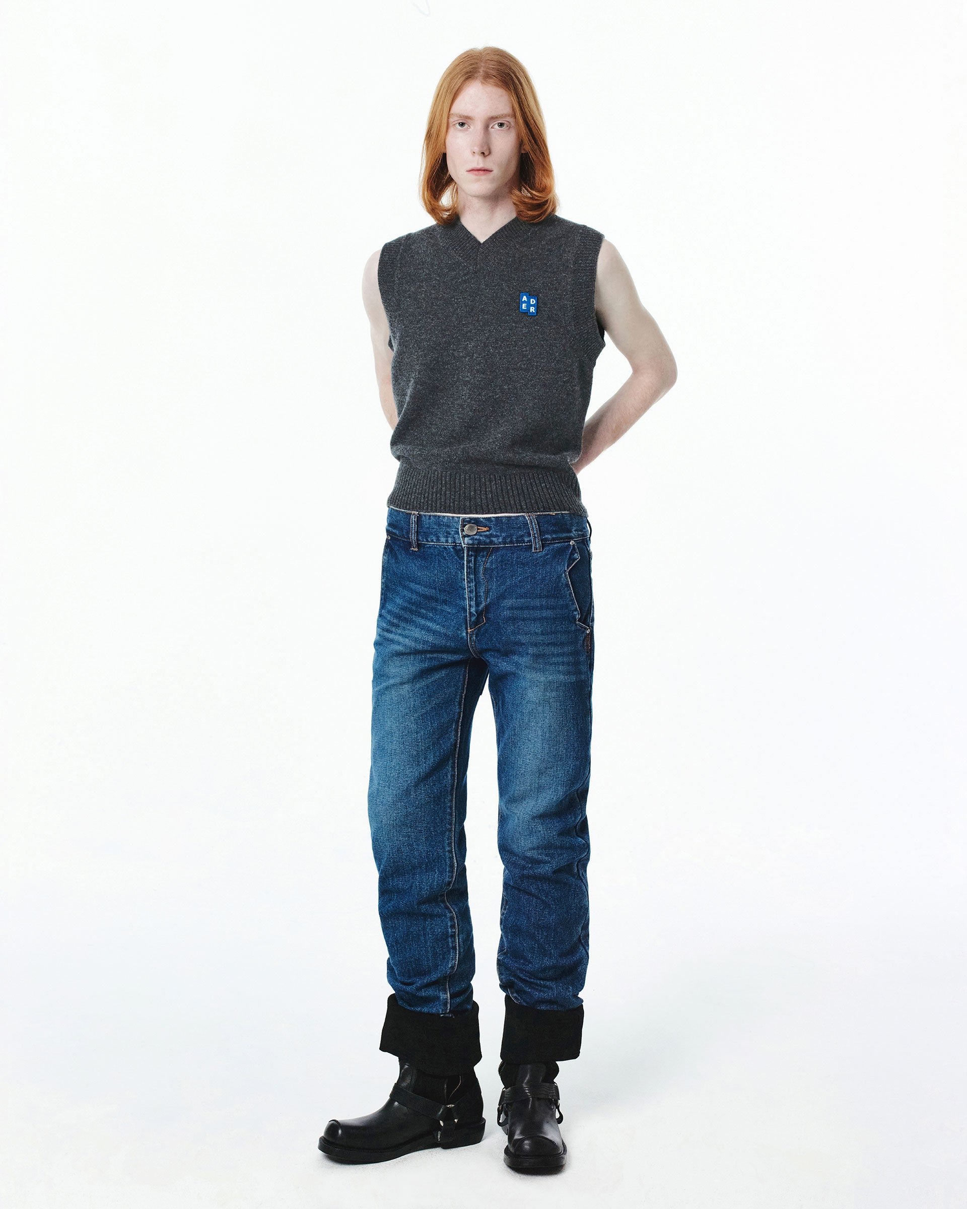 Ader Error - Sig; BL Tag knit vest 01 (Charcoal) product image 5 | TRAB K-Fashion Australia