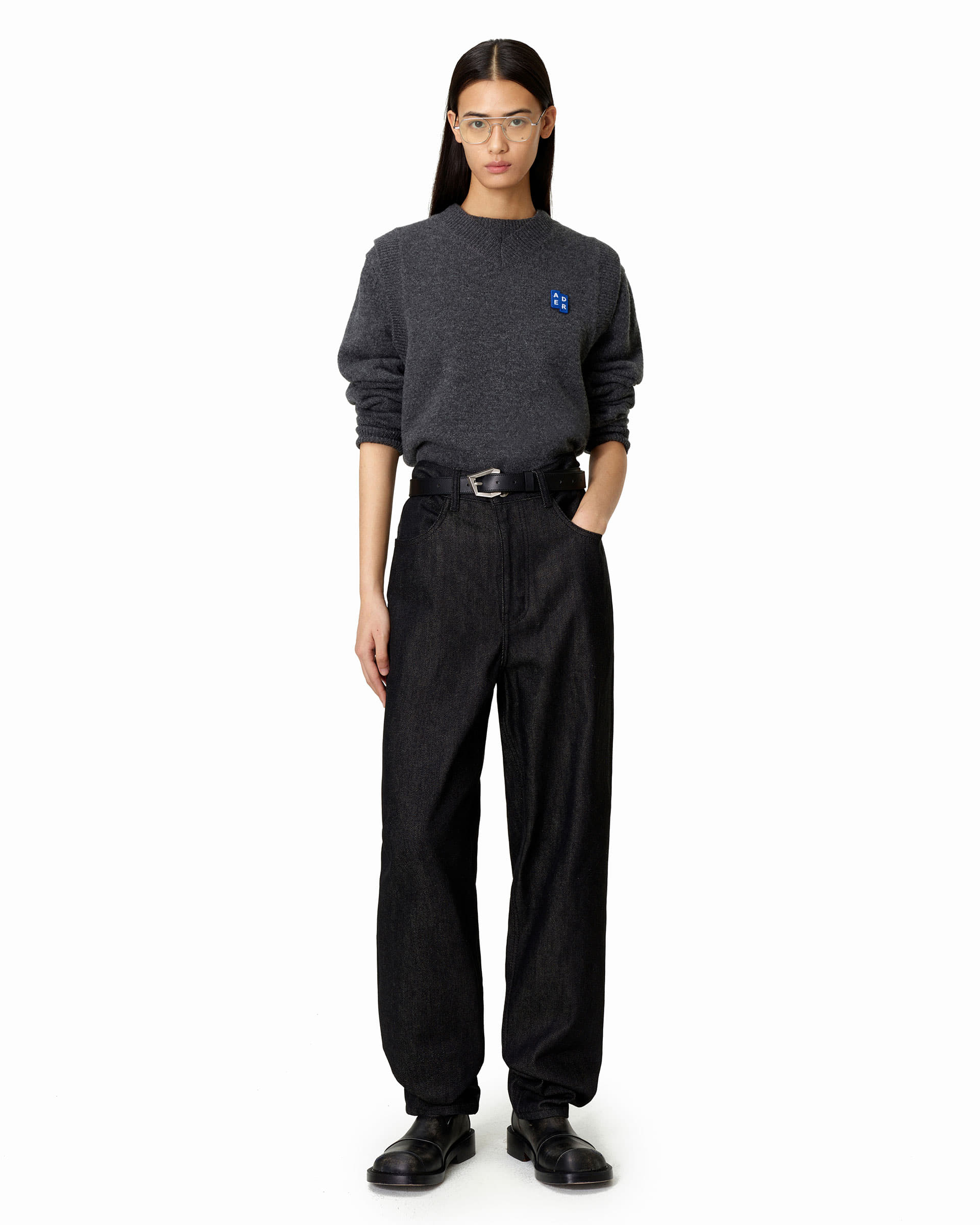 Ader Error - Sig; BL Tag knit vest 01 (Charcoal) product image 3 | TRAB K-Fashion Australia