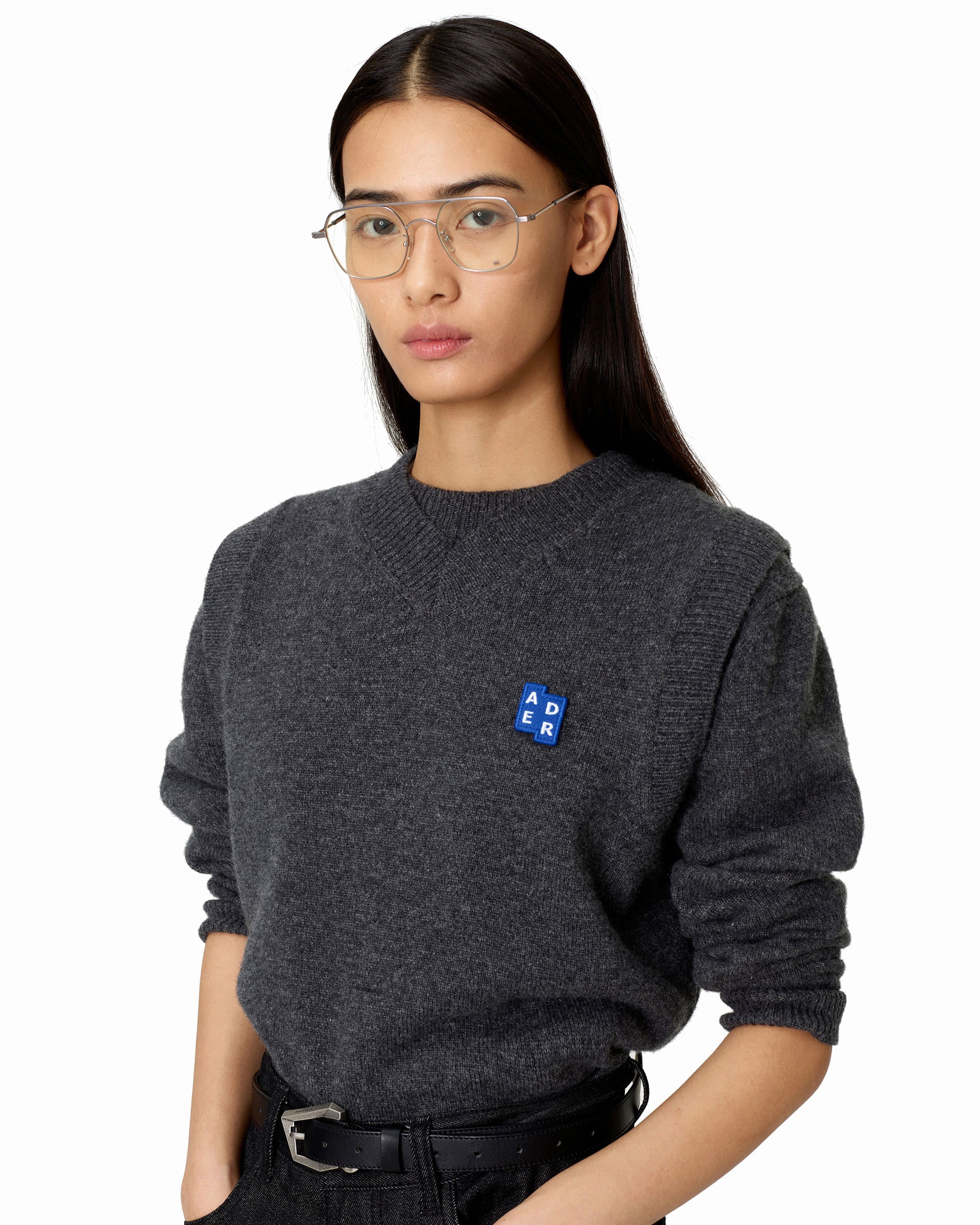 Ader Error - Sig; BL Tag knit vest 01 (Charcoal) product image 4 | TRAB K-Fashion Australia