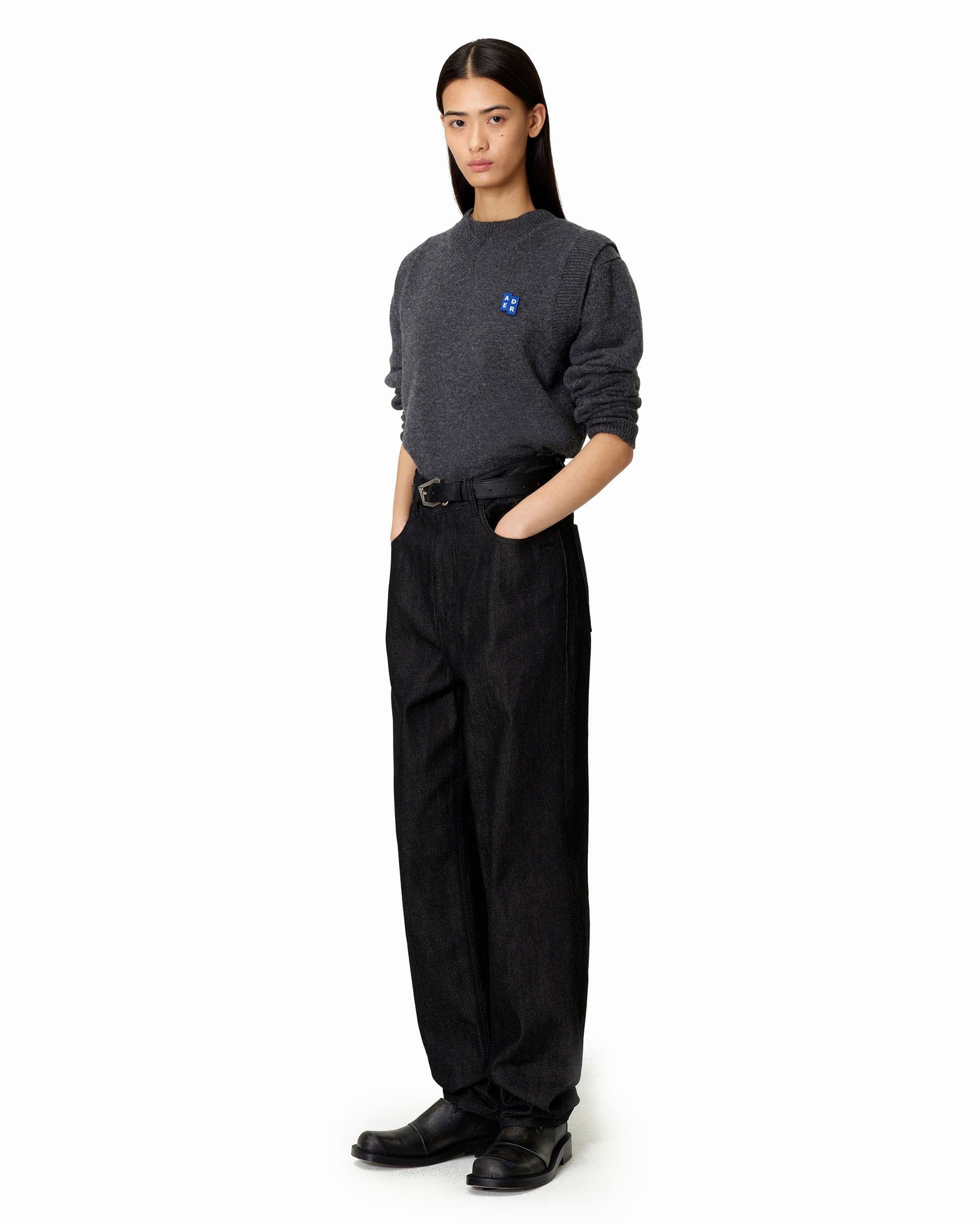 Ader Error - Sig; BL Tag knit vest 01 (Charcoal) product image 5 | TRAB K-Fashion Australia