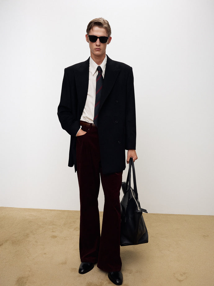 Tonywack - Italian Corduroy Loose Flared Pants (Burgundy) product image 7 | TRAB K-Fashion Australia