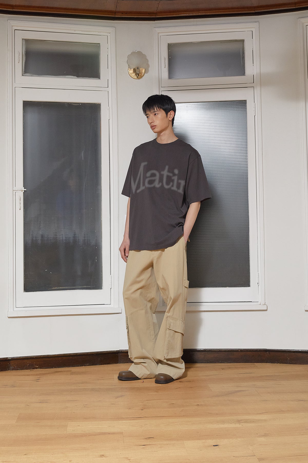 Matin Kim - Out Pocket Cotton Cargo Pants (Dark Beige) product image 12 | TRAB K-Fashion Australia
