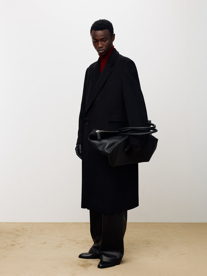Tonywack - Wool And Cashmere Tailored Wrap Coat (Black) product image 3 | TRAB K-Fashion Australia