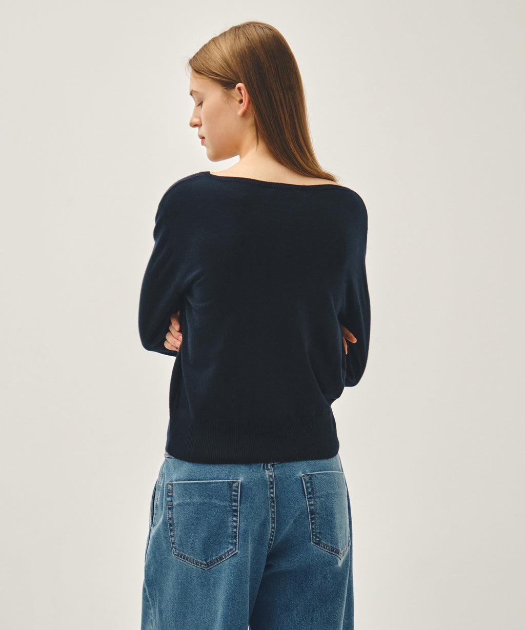 Marithe & Francois Girbaud - Boat Neck Knit Pullover (Navy) product image 3 | TRAB K-Fashion Australia