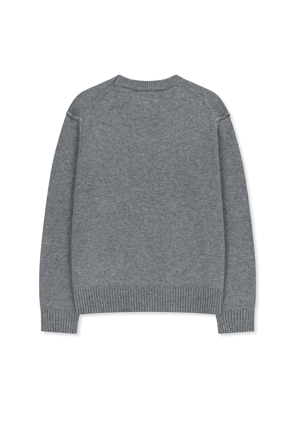Matin Kim - Grid Logo Cashmere Blended Knit Pullover (Grey) product image 2 | TRAB K-Fashion Australia
