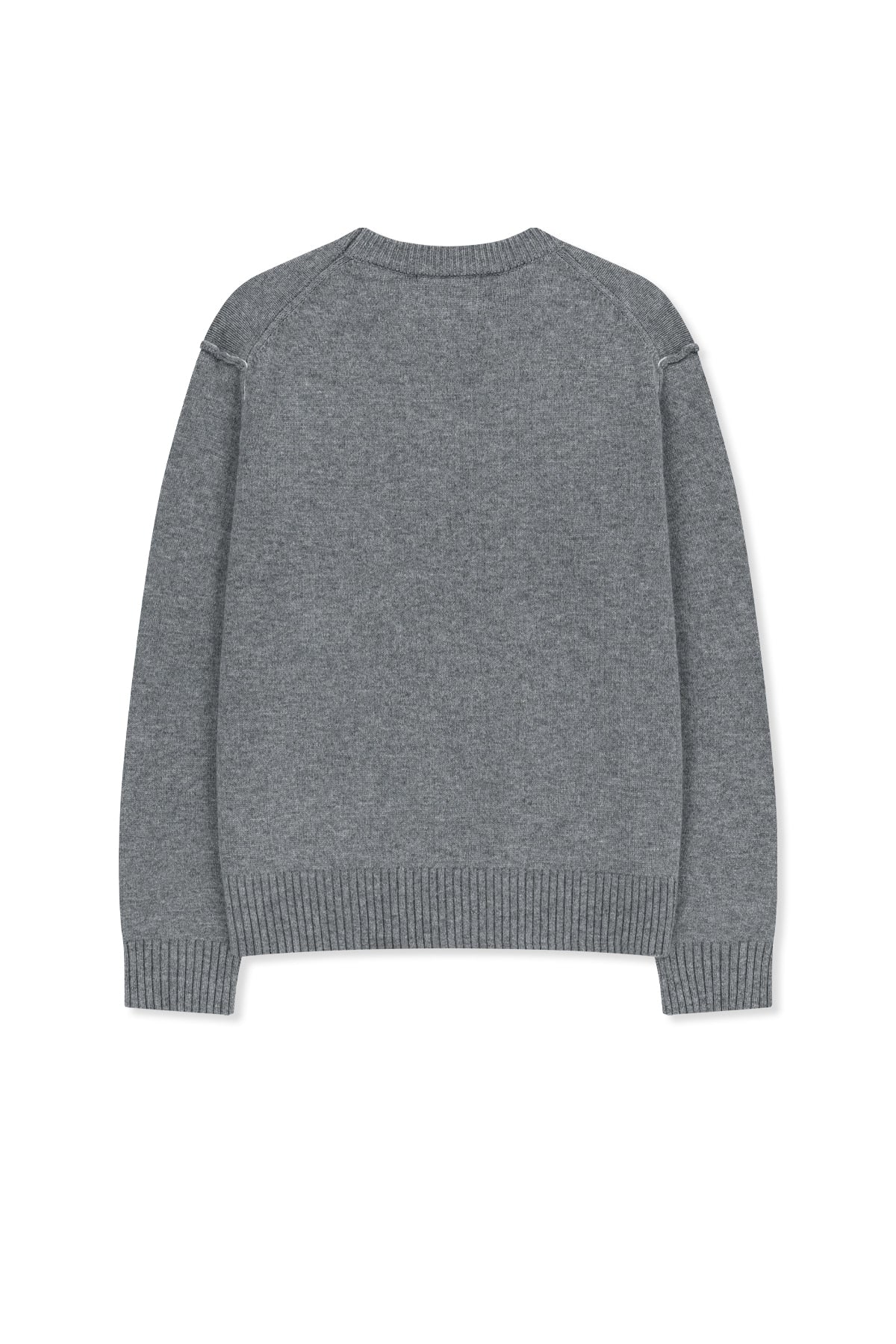 Matin Kim - Grid Logo Cashmere Blended Knit Pullover (Grey) product image 2 | TRAB K-Fashion Australia