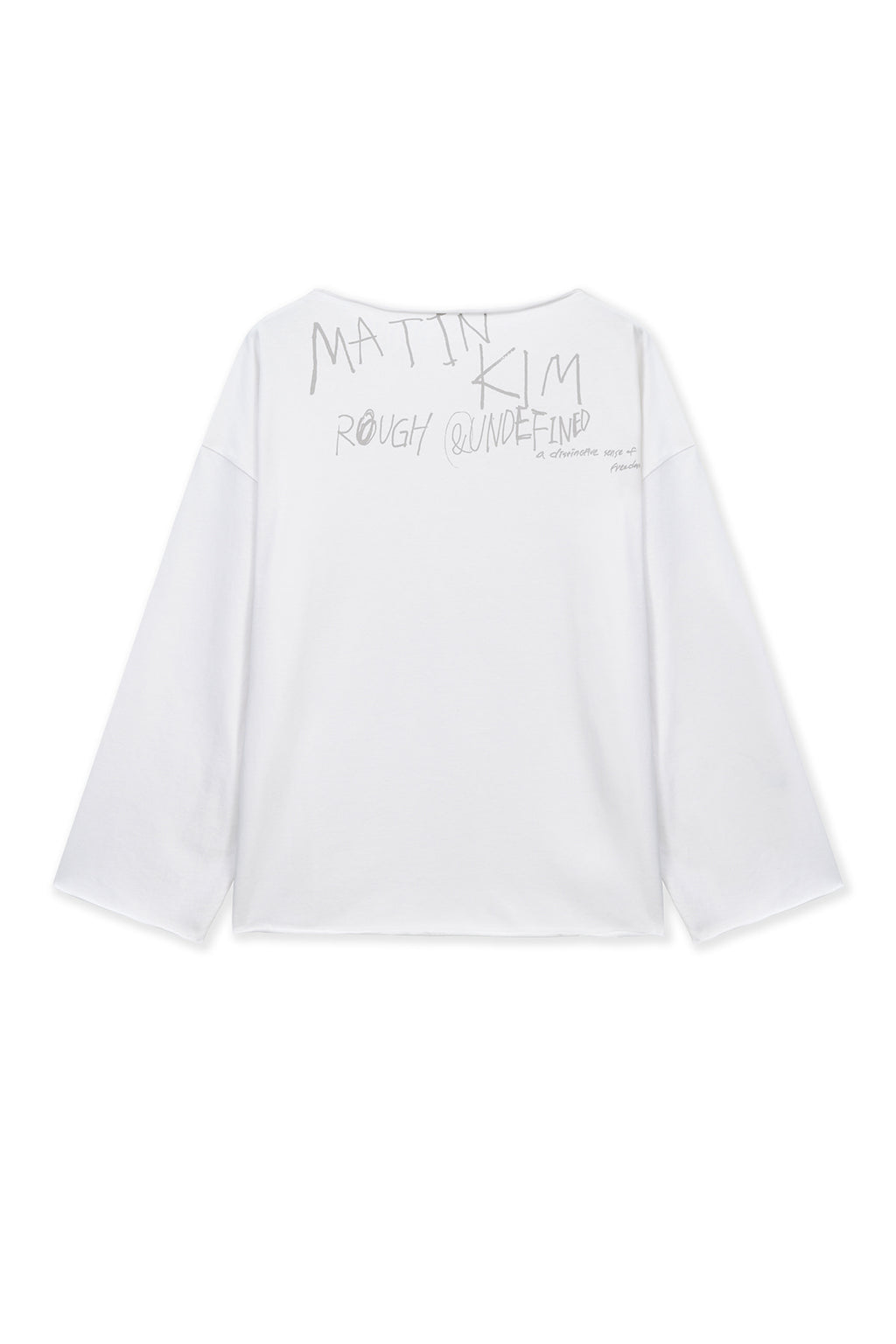 Matin Kim - Raw Hem Finished Boat Neck Top (White) product image 2 | TRAB K-Fashion Australia