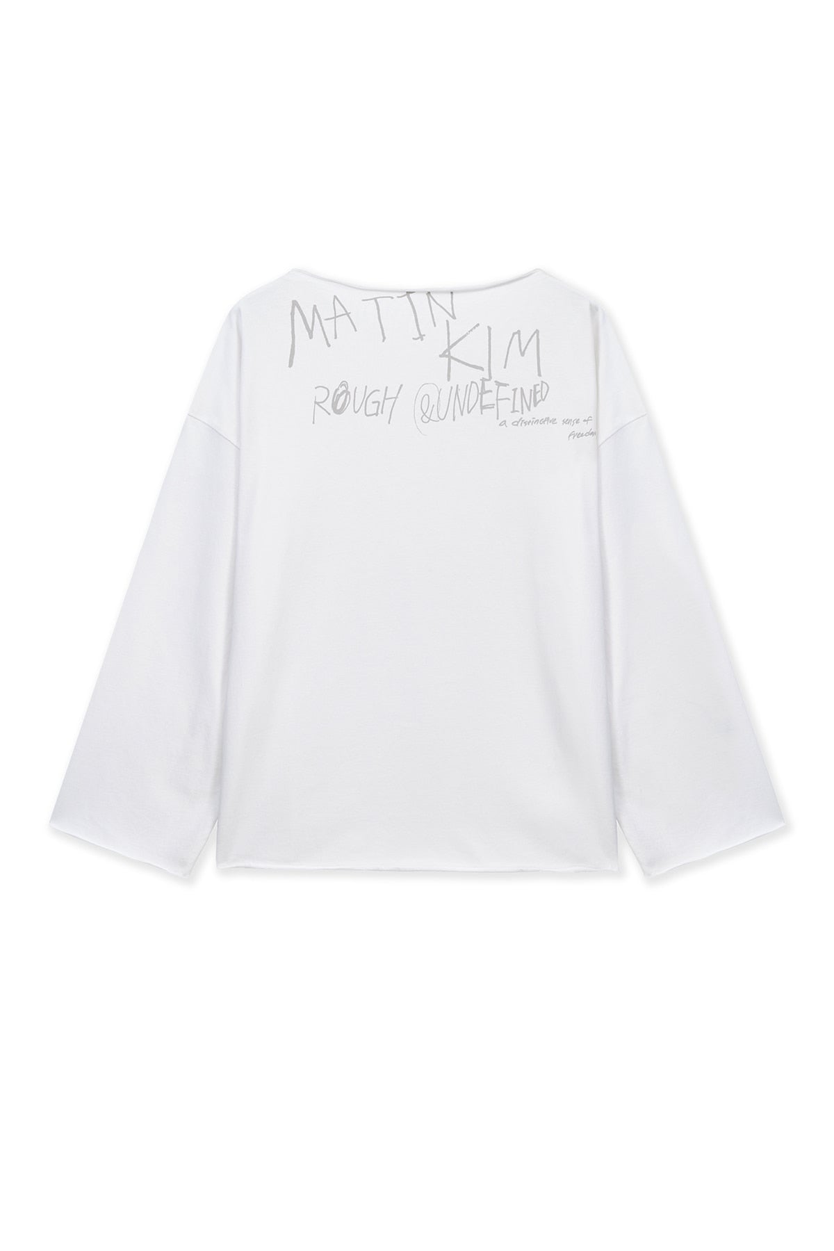 Matin Kim - Raw Hem Finished Boat Neck Top (White) product image 2 | TRAB K-Fashion Australia