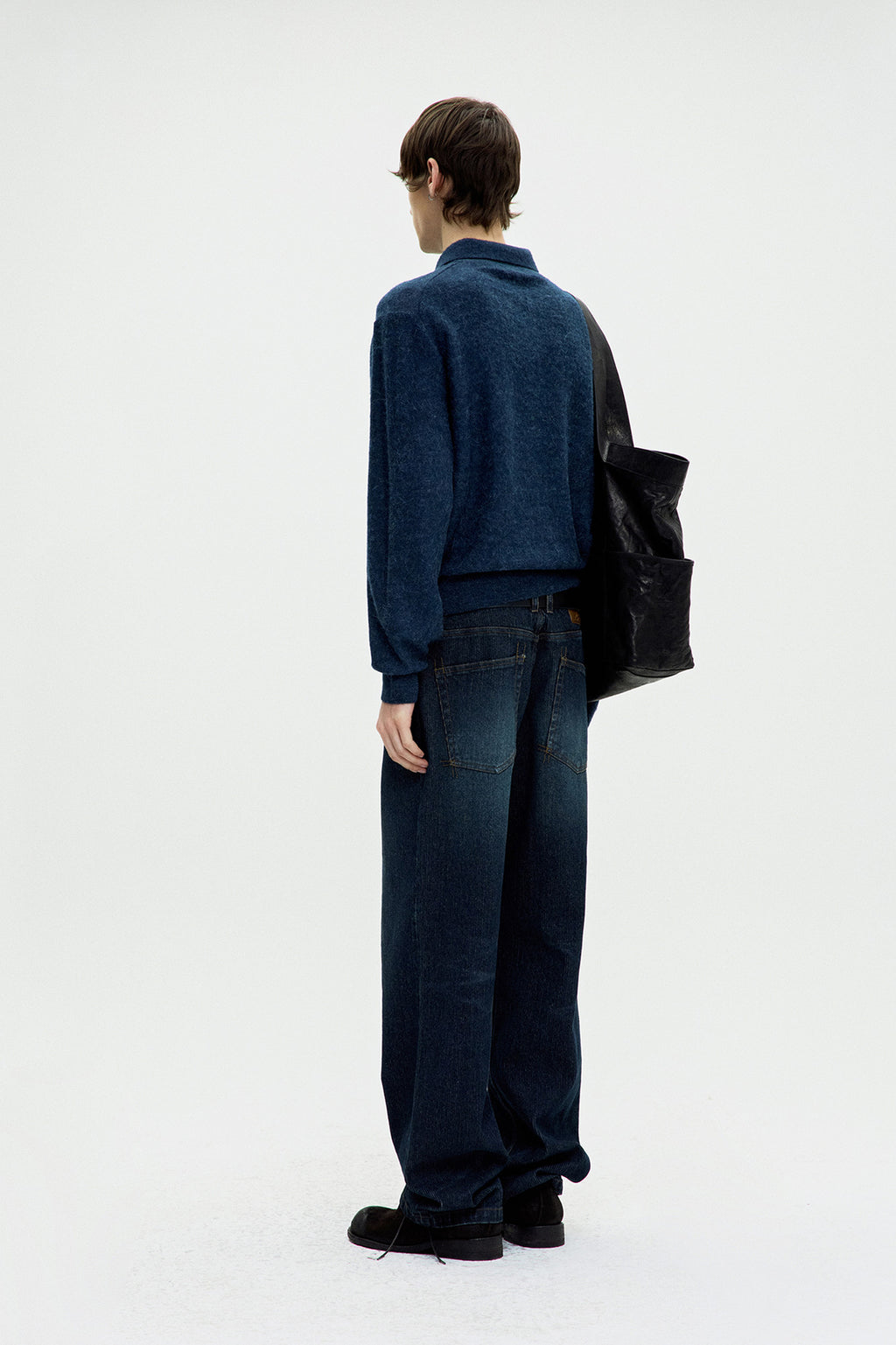 Coor - Alpaca Blend Striped Polo Sweater (Navy) product image 4 | TRAB K-Fashion Australia