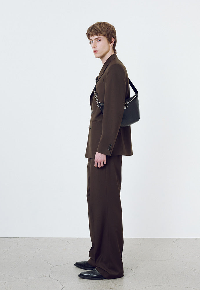 Tonywack - Wool Twill Double-Breasted Tailored Blazer (Brown) product image 2 | TRAB K-Fashion Australia