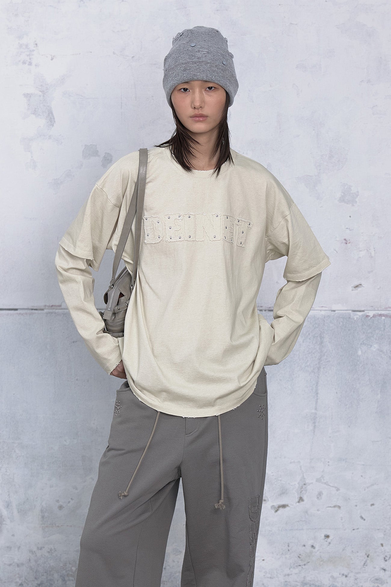 Deinet - Applique Layered T-Shirt (Ivory) product image 5 | TRAB K-Fashion Australia