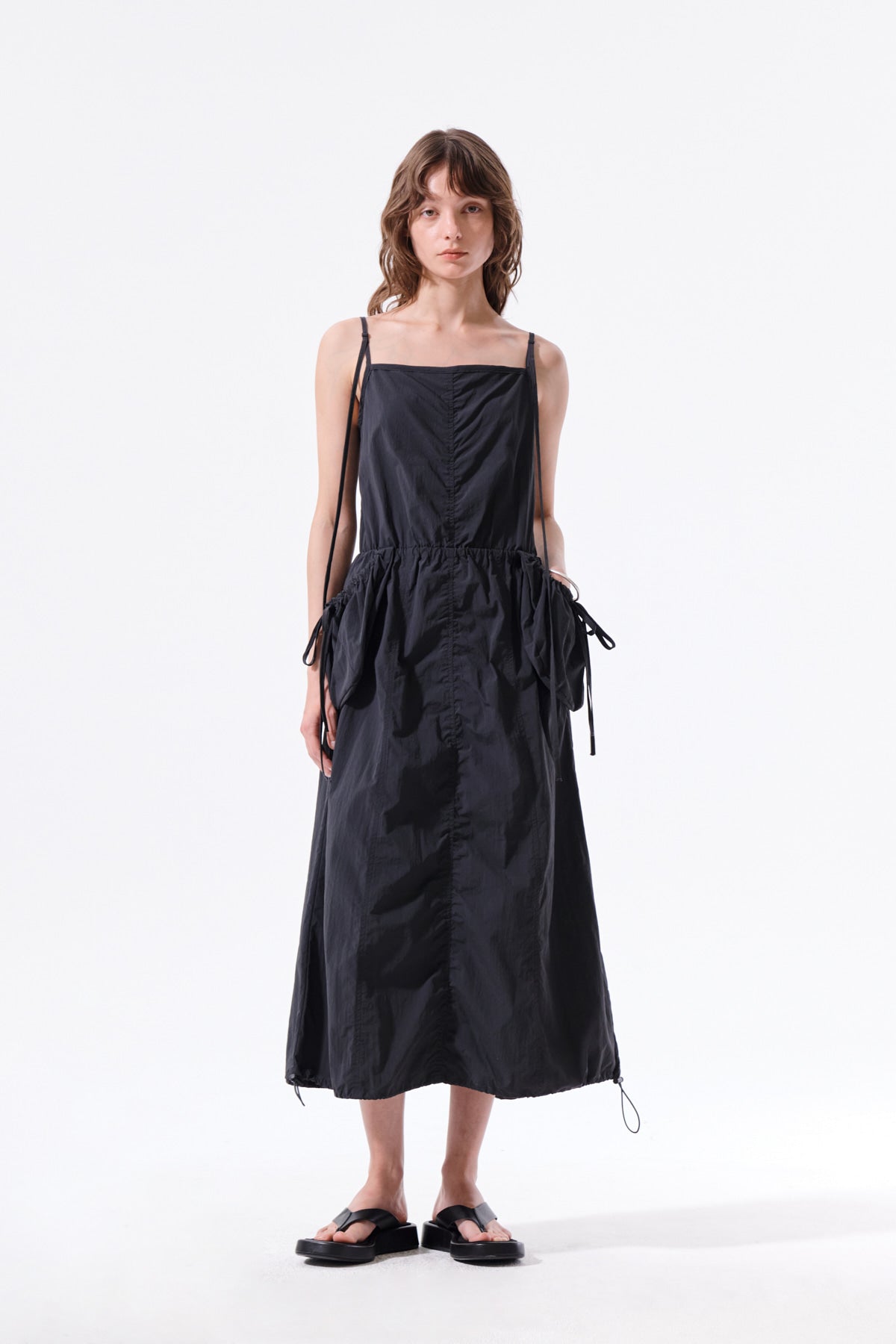 Matin Kim - Strap Detail Sleeveless Utility Dress (Charcoal) product image 9 | TRAB K-Fashion Australia