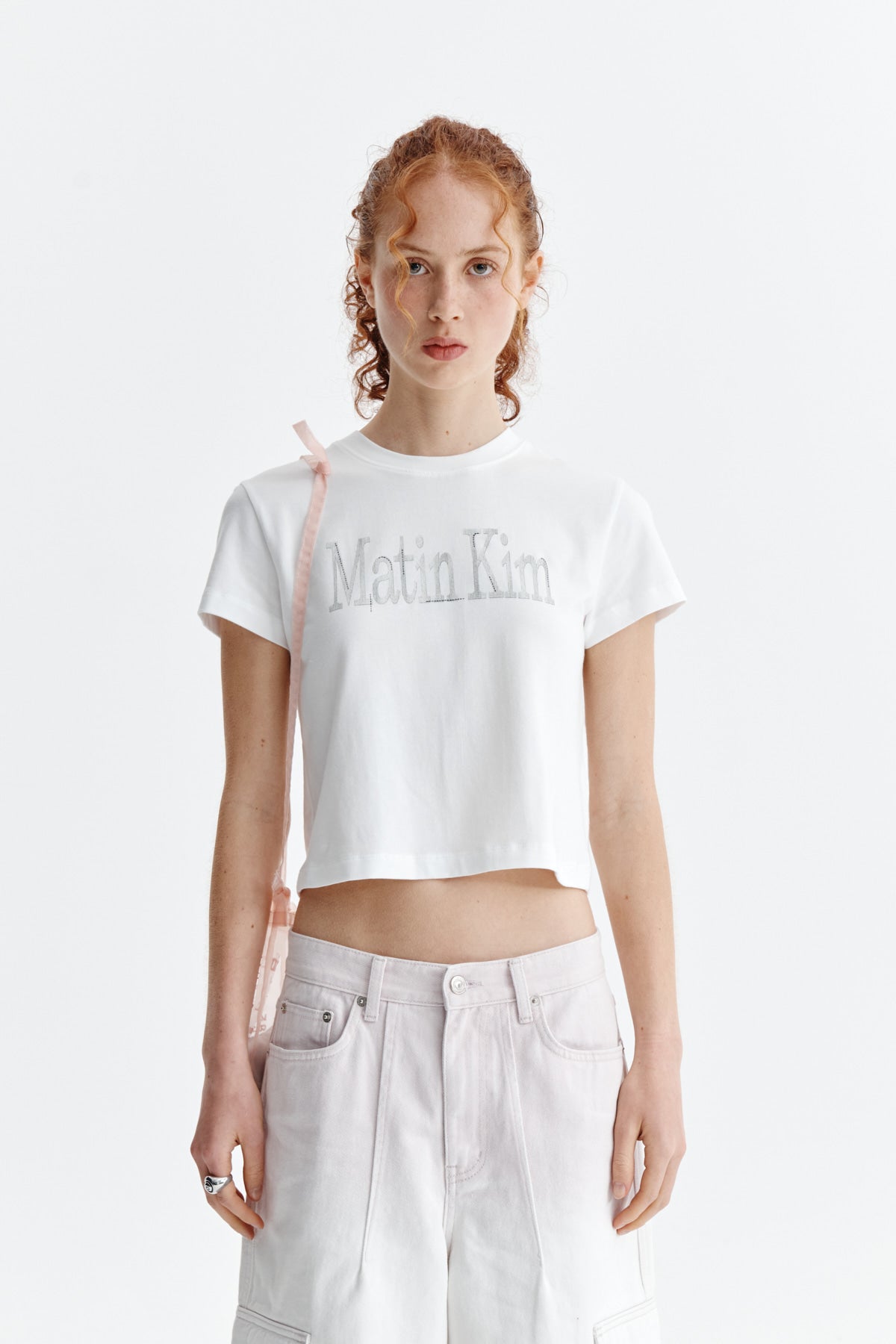 Matin Kim - Pattern Artwork Logo Crop Top (White) product image 11 | TRAB K-Fashion Australia