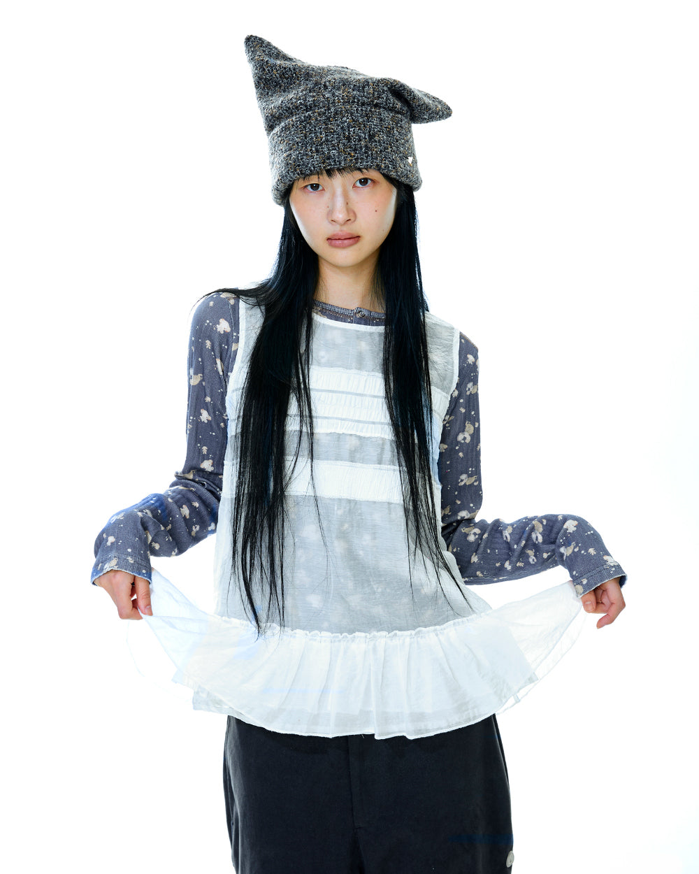 Coyseio - Sheer Layered Sleeveless (White) product image 8 | TRAB K-Fashion Australia