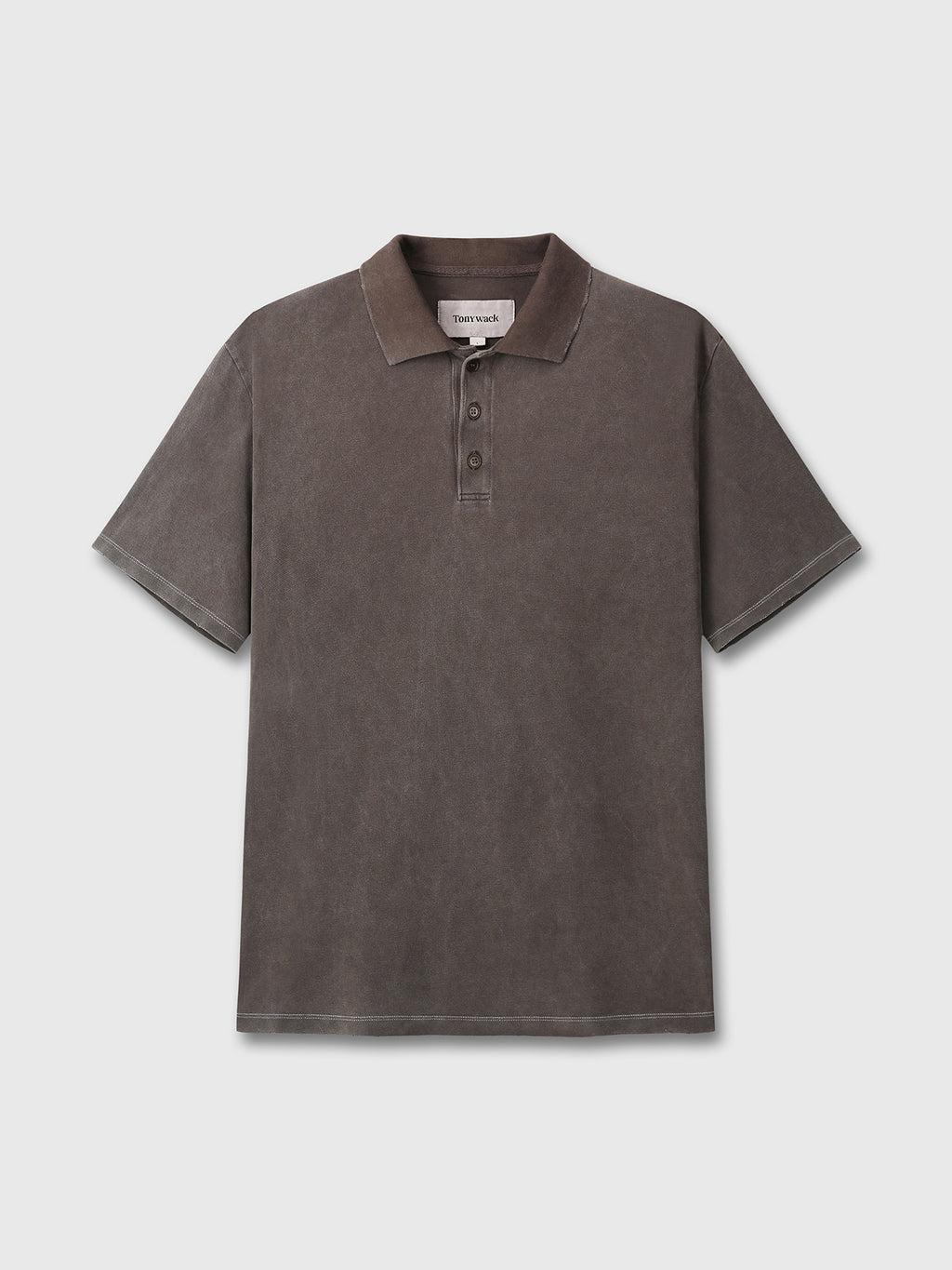 Tonywack - Garment Dyed Distressed Piqué Polo (Faded Brown) product image 7 | TRAB K-Fashion Australia
