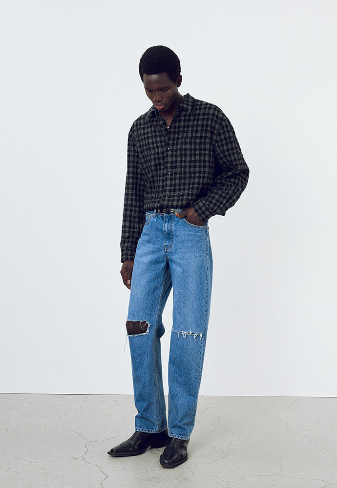 Tonywack - Straight-Leg Distressed Denim Jeans (Mid Blue) product image 5 | TRAB K-Fashion Australia